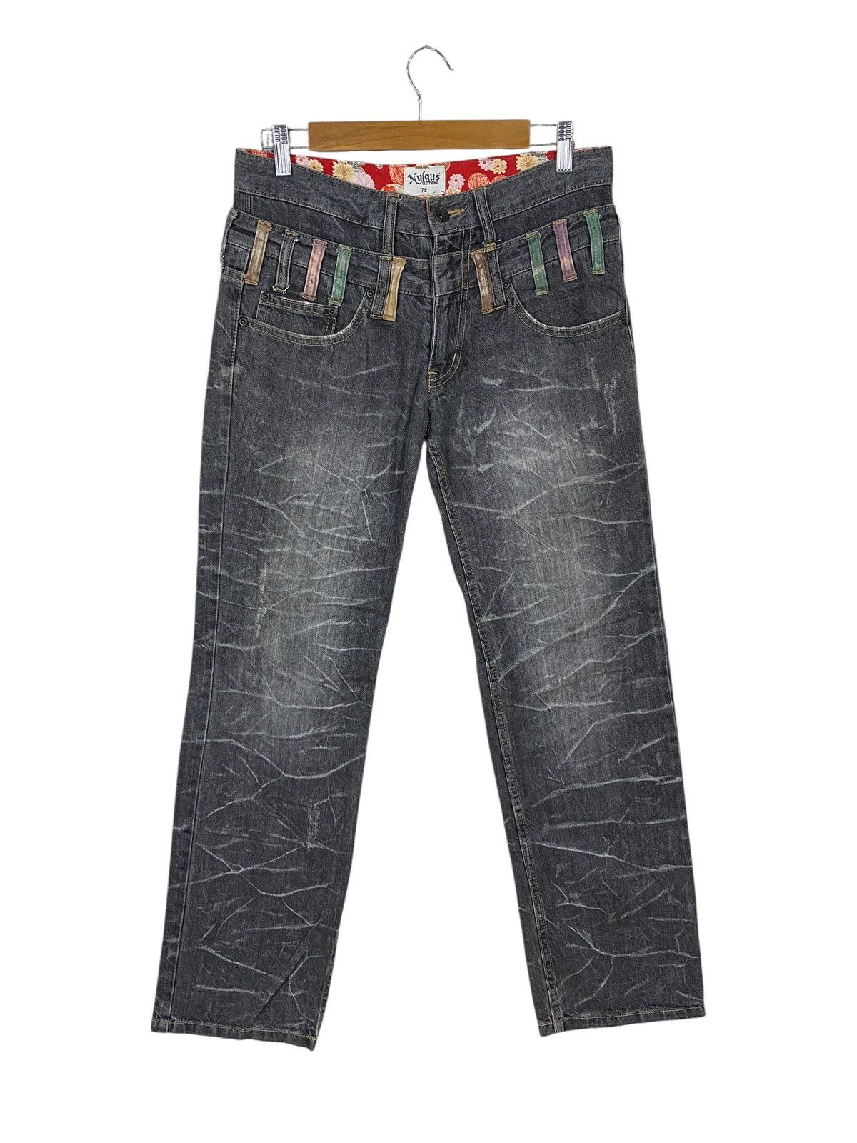 Japanese Brand Japanase brand nylaus clothing double waist flared denim Size US 31 - 1 Thumbnail