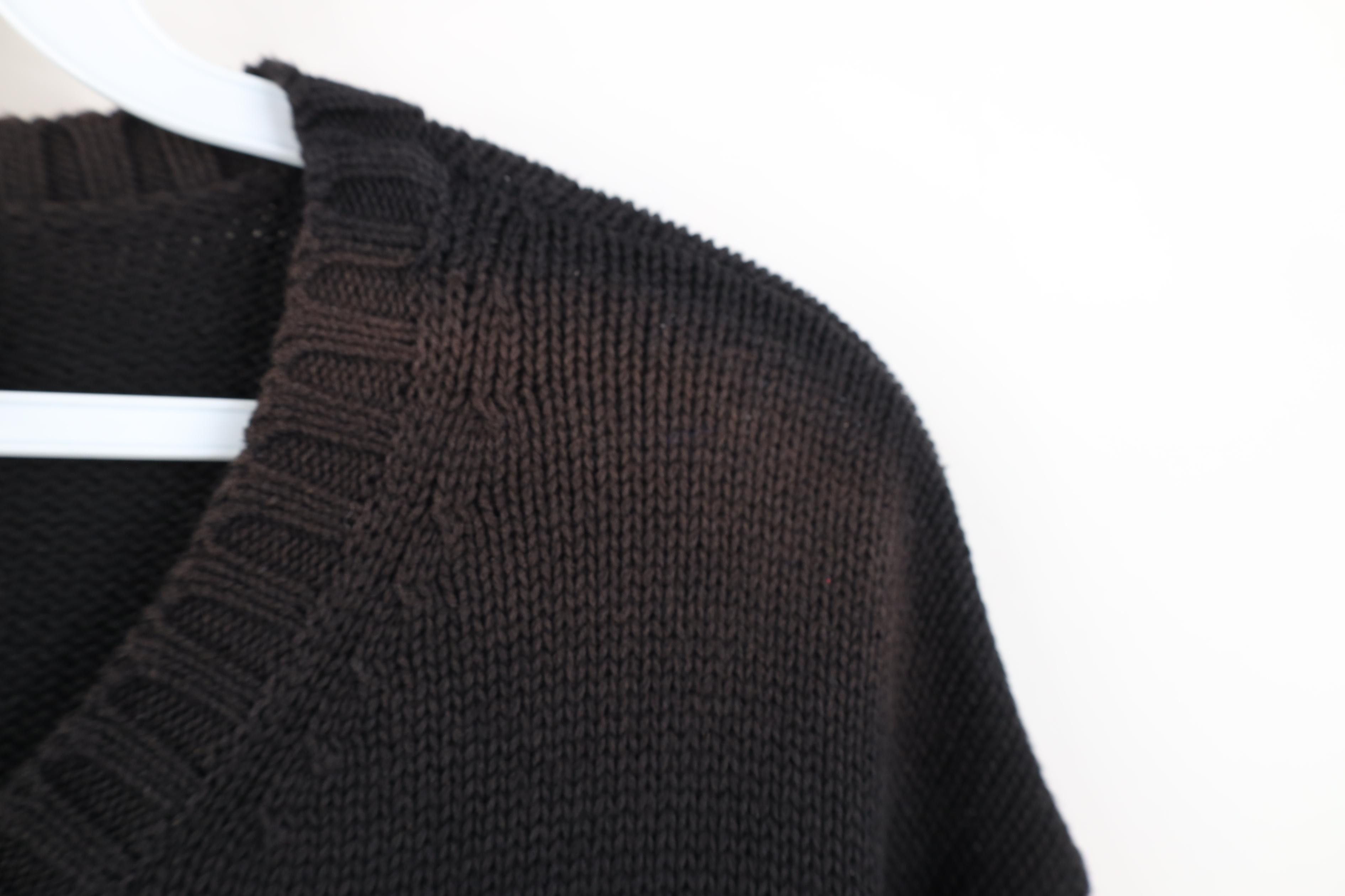 Polo Ralph Lauren Deadstock Vintage 90s Ralph Lauren Cotton Knit Sweater Black Size US XXL / EU 58 / 5 - 5 Thumbnail