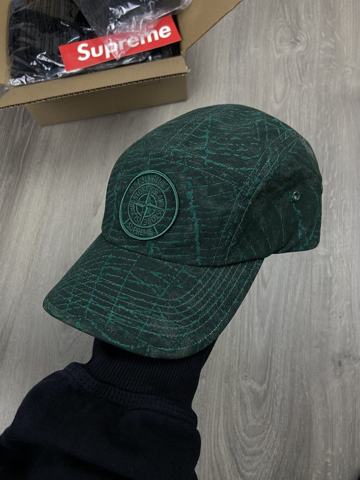 Supreme Stone Island Camp Cap (FW23) Dark Green