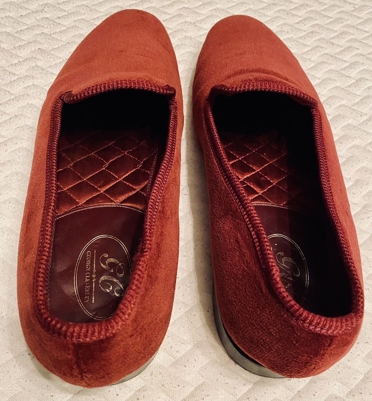 George Cleverley GEORGE CLEVERLEY 🏴󠁧󠁢󠁥󠁮󠁧󠁿 RED VELVET ALBERT SATIN QUILT LOAFER 12 Size US 12 / EU 45 - 10 Thumbnail