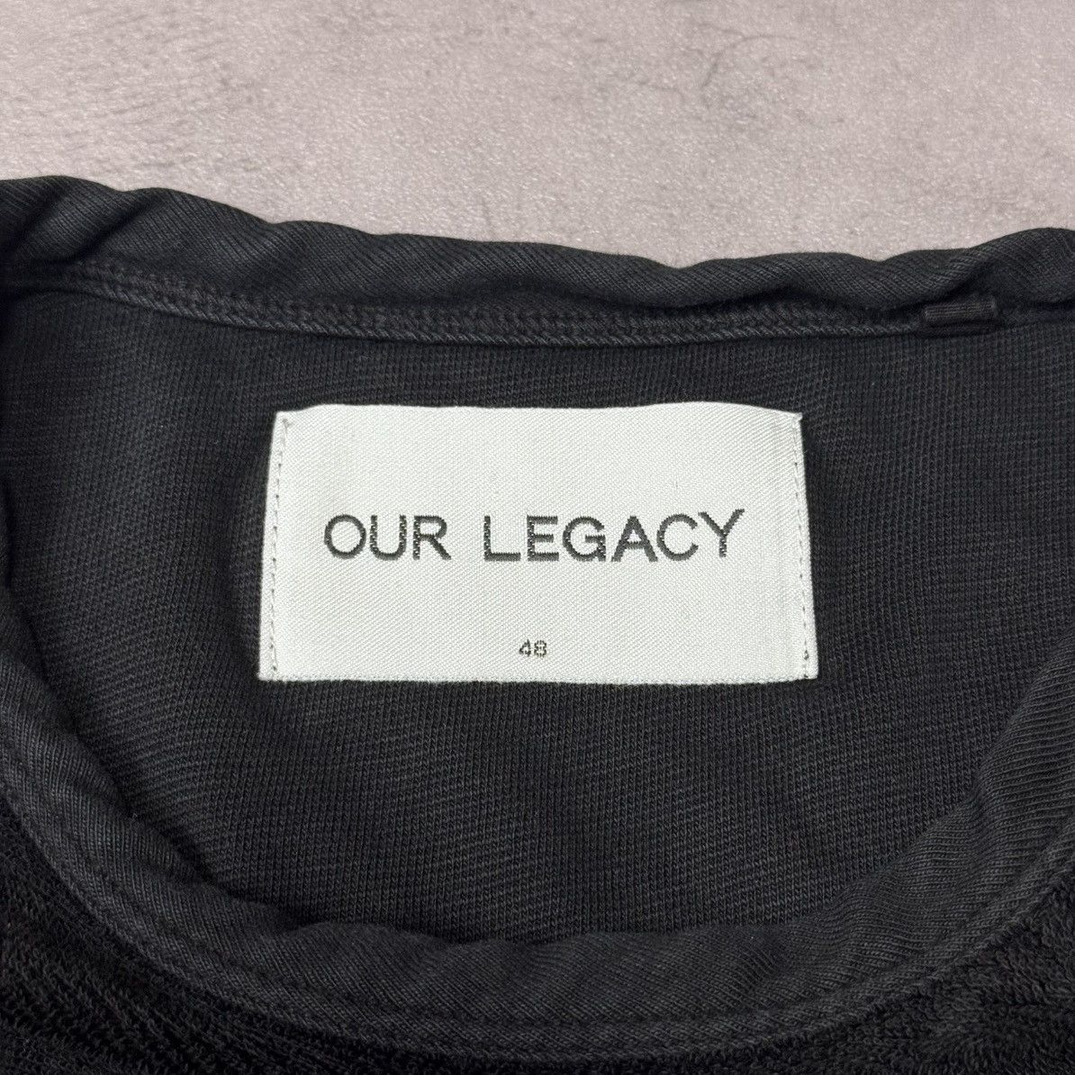 Our Legacy Our Legacy Men's Pullover Long Sleeve Black Terry Size:M Size US M / EU 48-50 / 2 - 4 Thumbnail