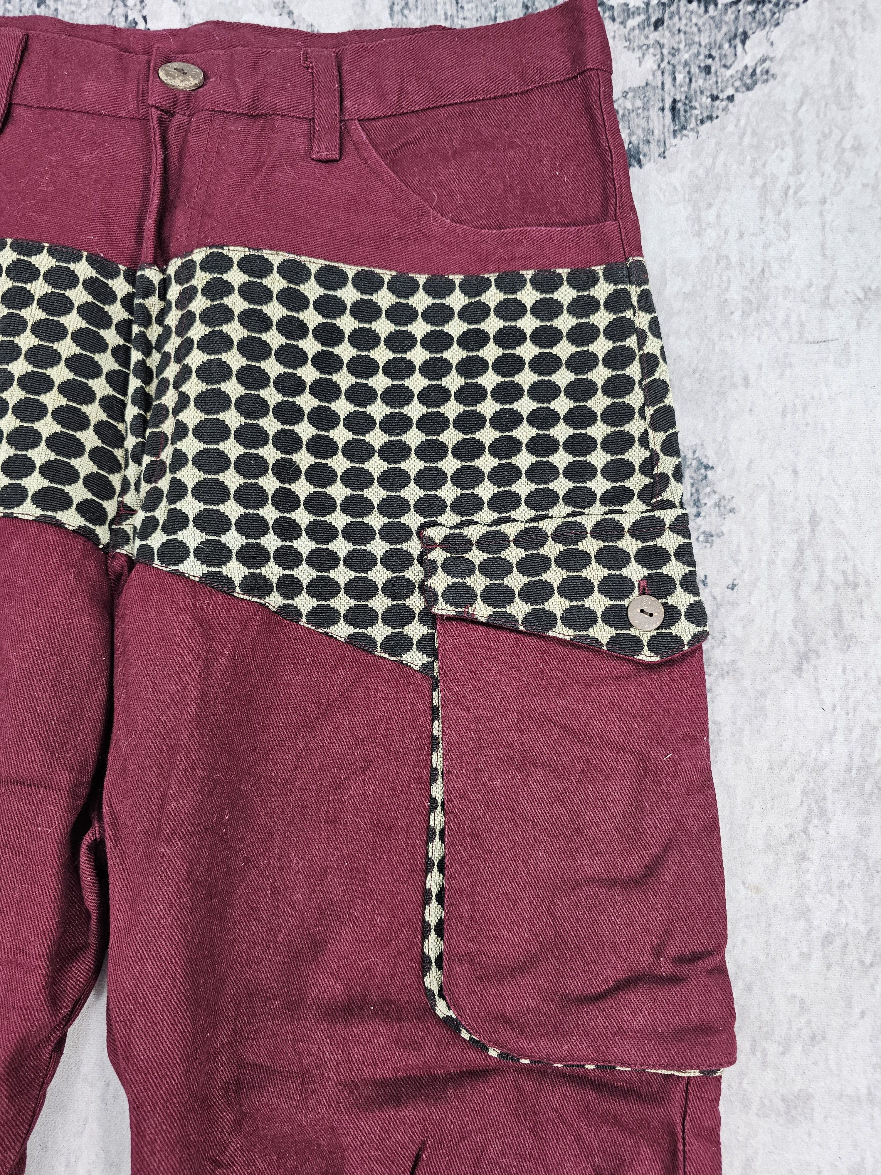Japanese Brand AMINA Multi Pockets Cargo Baggy Polkadot Cropped Pant JB0261 Size US 33 - 7 Thumbnail