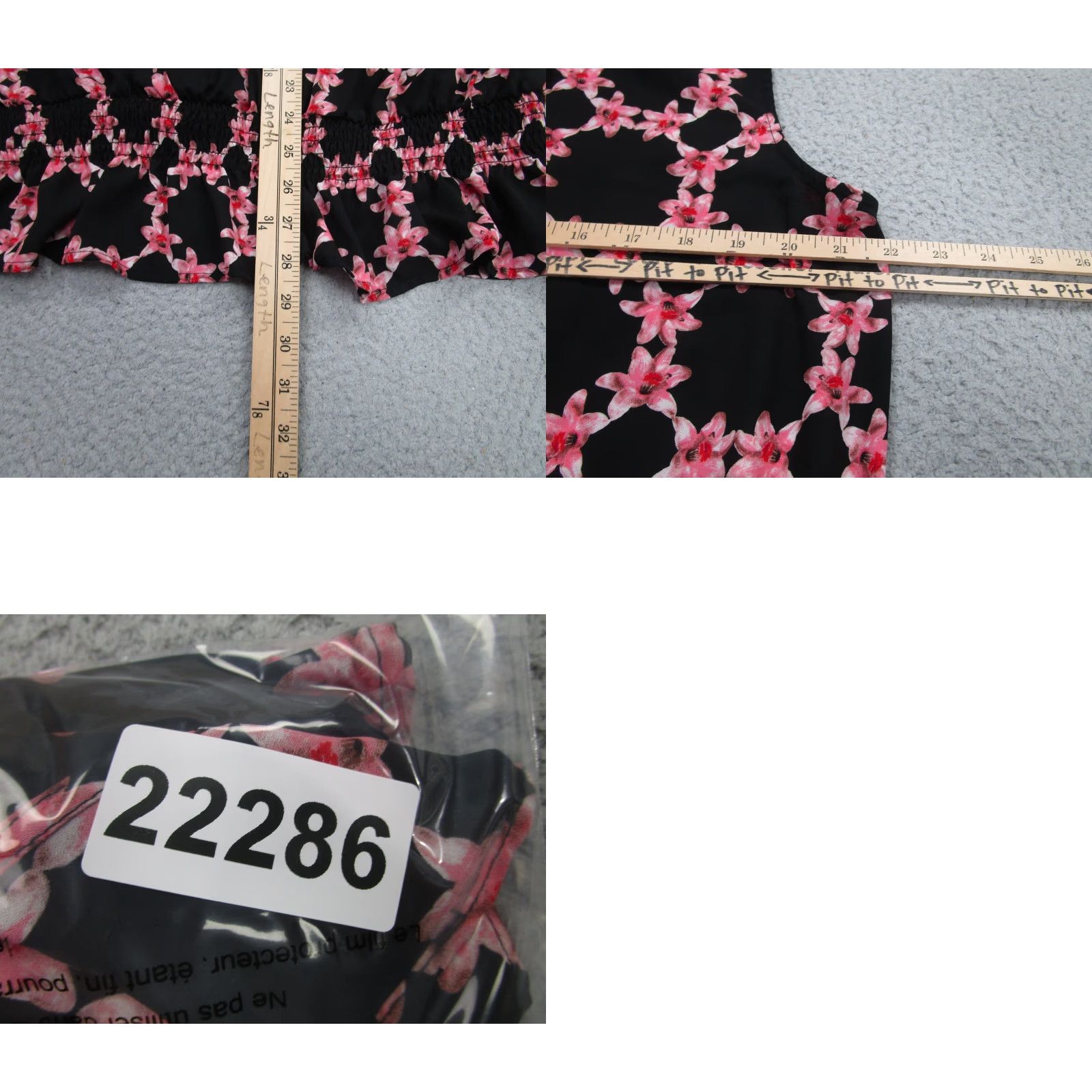 Karl Lagerfeld Karl Lagerfeld Paris Blouse XXL Black Floral Ruffle Sleeveless Peplum Womens Size XXL / US 16-18 / IT 52-54 - 8 Thumbnail