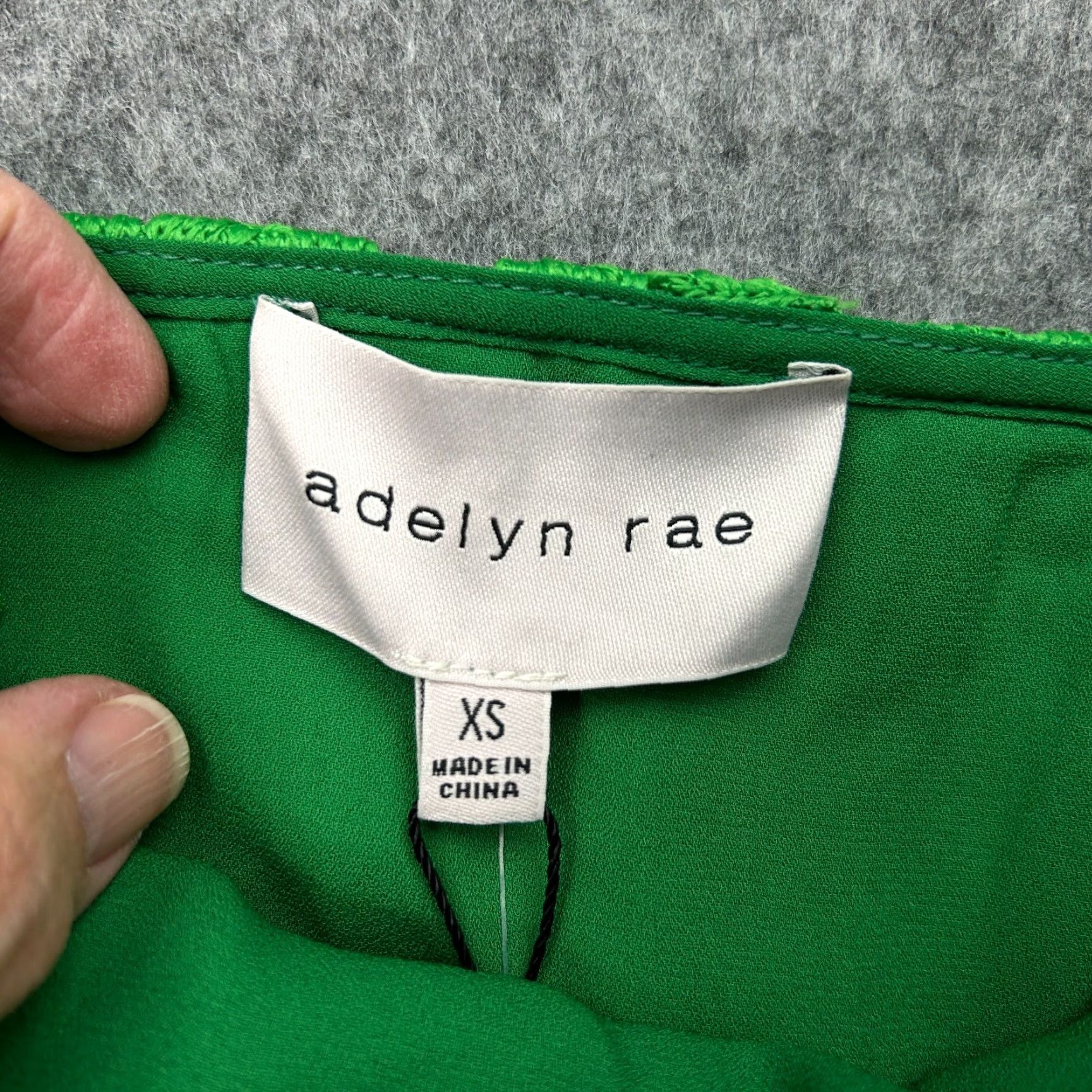 Adelyn Rae Dress Women Sleeveless Knit Lace Crochet Asymmetrical Hem Green  XS NWT Party Cocktail Knee