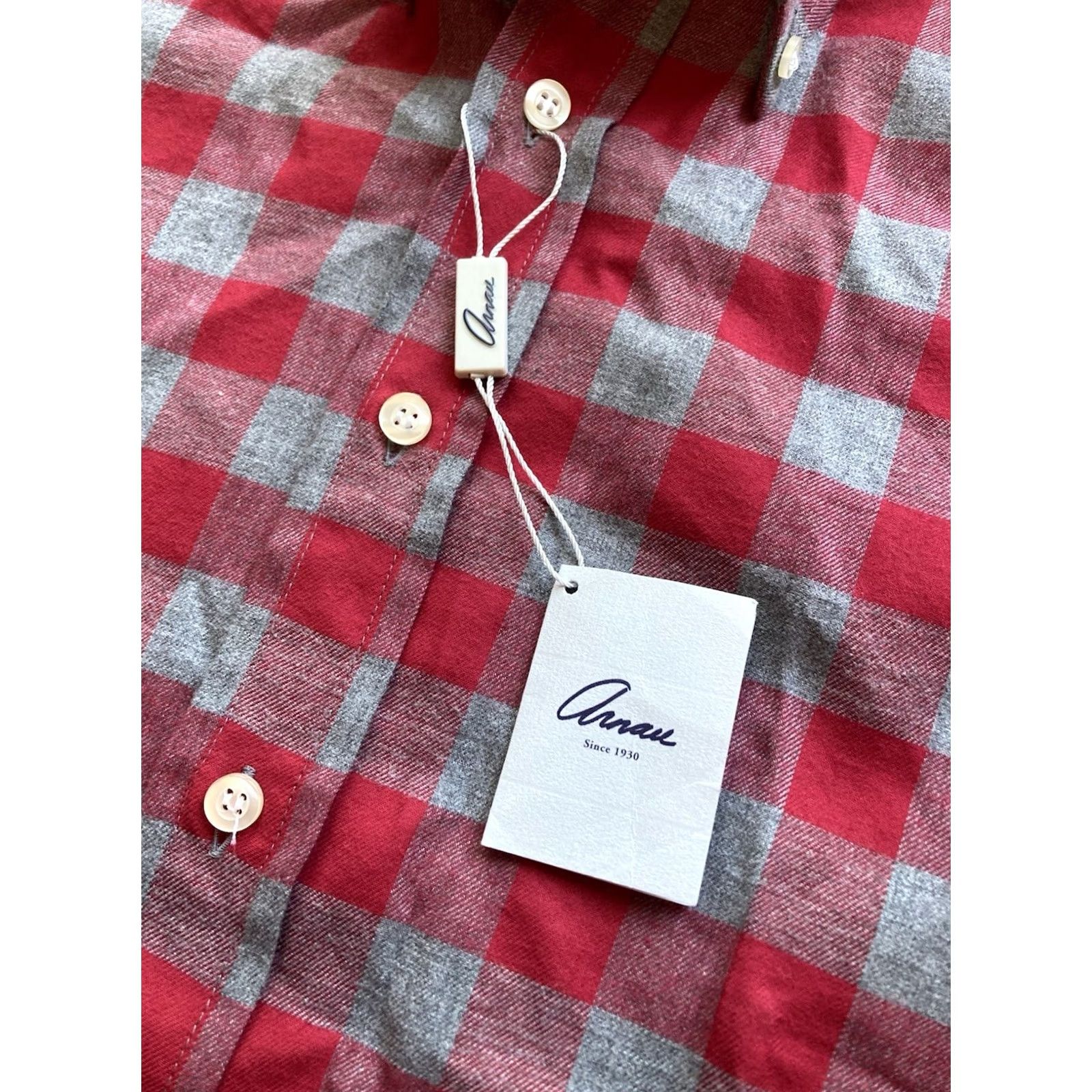 Vintage NWT Arnau Barcelona Shirt Mens Small Long Sleeve Button Plaid Red Cotton Size US S / EU 44-46 / 1 - 4 Thumbnail