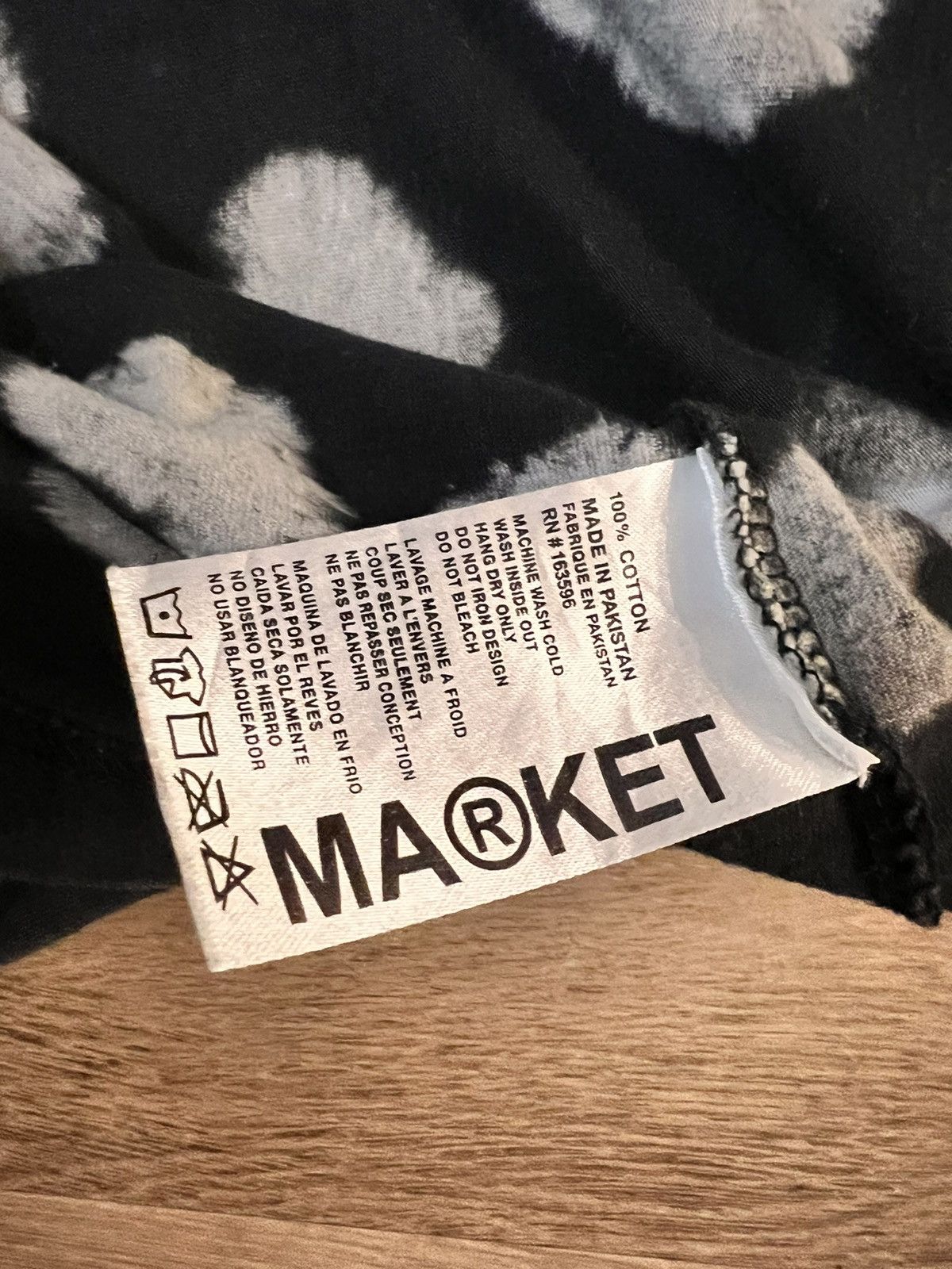 Market Market Skelly Digital Dunk T-Shirt 'Black Bleach Dye' Size US XL / EU 56 / 4 - 3 Thumbnail