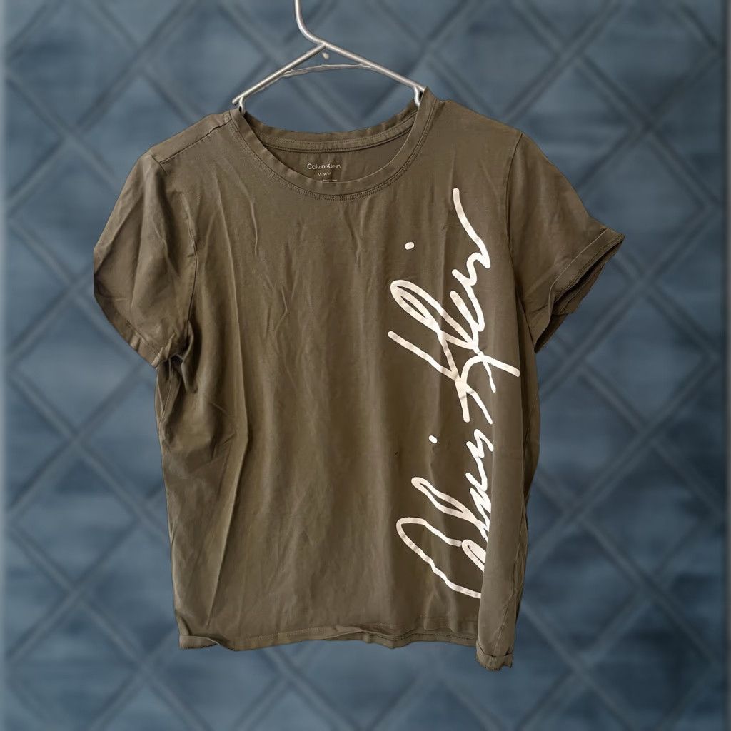Calvin Klein Calvin Klein T-Shirt Women M Brown Graphic Round Neck Short Sleeve Size M / US 6-8 / IT 42-44 - 1 Thumbnail