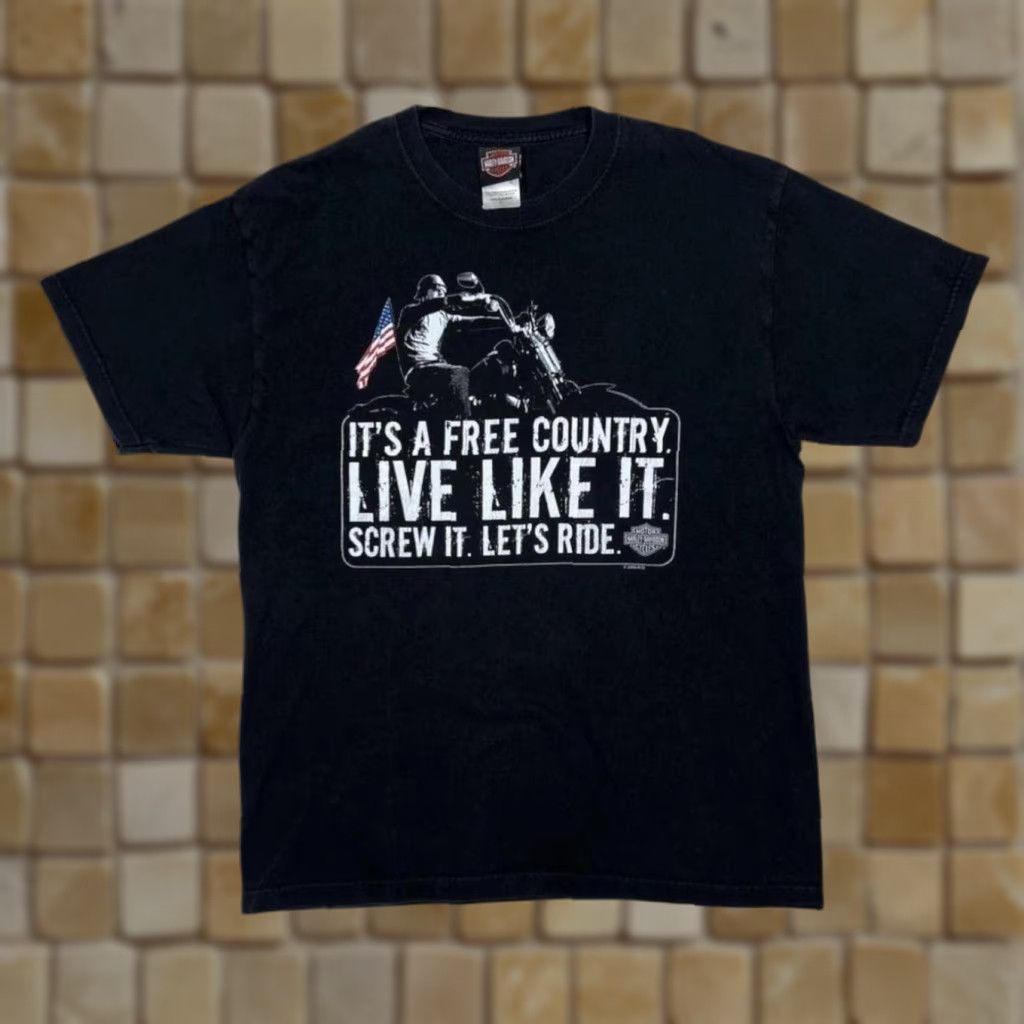 Harley Davidson Harley-Davidson T-Shirt Graphic Print Red River Wichita Falls Texas Limited Black Large Mens Size US L / EU 52-54 / 3 - 1 Thumbnail
