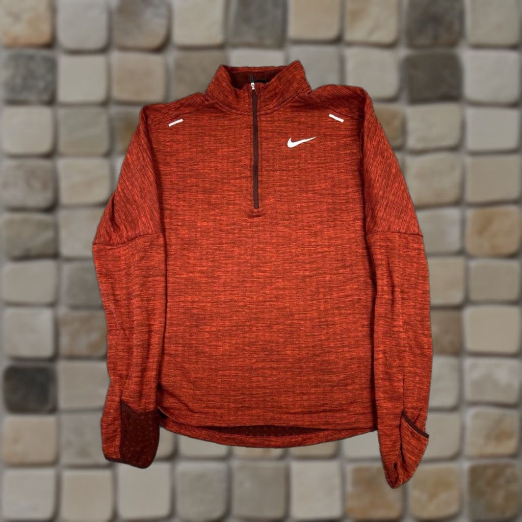 Nike Nike Dri-FIT Running Sweater Womens Medium Orange 1/4 Zip Mock Neck Pullover Activewear Casual Sports Size M / US 6-8 / IT 42-44 - 1 Thumbnail