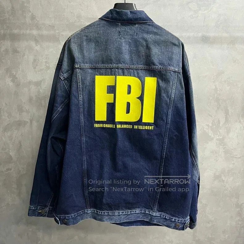 Balenciaga Balenciaga Blue Logo Denim Jacket. Size US M / EU 48-50 / 2 - 2 Thumbnail