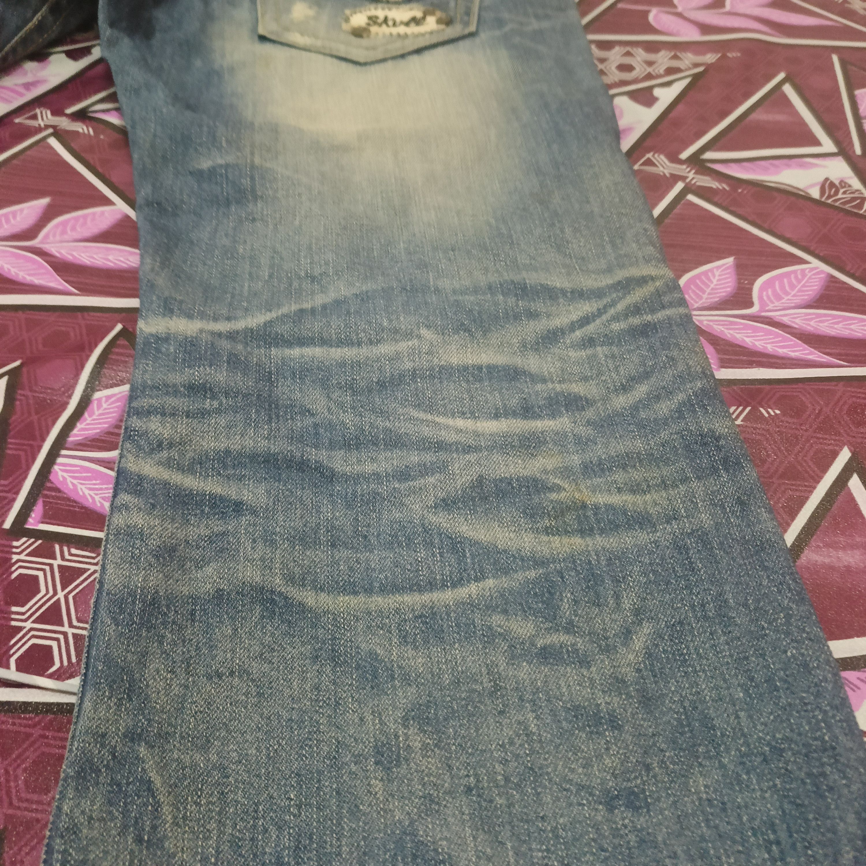 If Six Was Nine Sick Lolita Jeans Skull Distressed Jeans Size US 33 - 22 Thumbnail