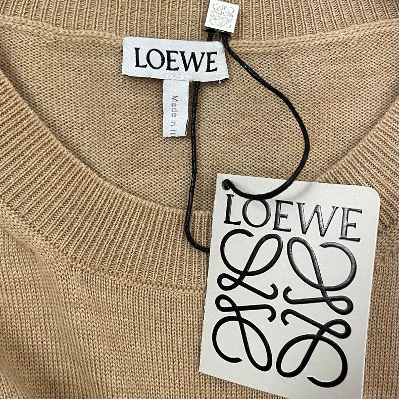 Loewe loewe Brown chest large knit logo round-neck wool sweater 2 Size US S / EU 44-46 / 1 - 5 Thumbnail