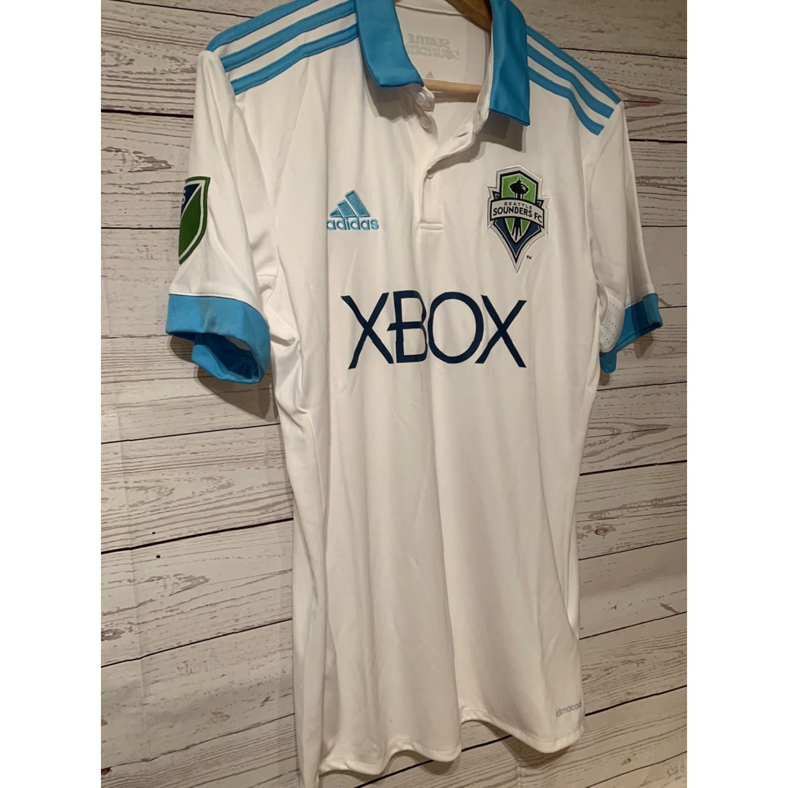 Adidas NEW Adidas MLS Seattle Sounders White Alternate Soccer Jersey Small Mens Size US S / EU 44-46 / 1 - 3 Thumbnail