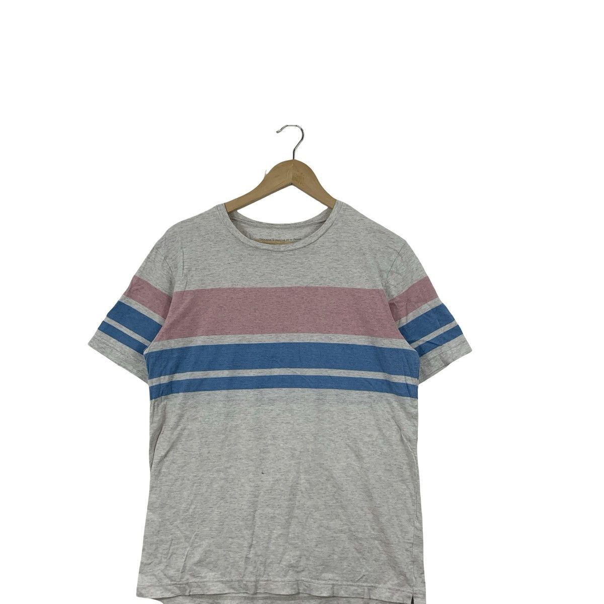 Japanese Brand QUADRO Colour Block Stripe Tee Shirt Top Japanese Fashion Size US S / EU 44-46 / 1 - 4 Thumbnail