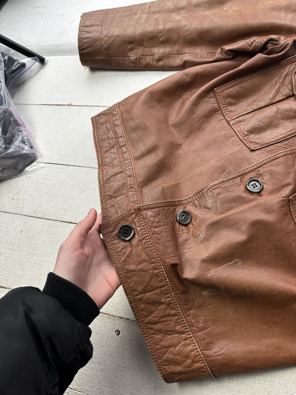 Vintage VNTG🚨 LEATHER JACKET LUXURY AVANT GARDE Y2K MOTO COWBOY Size US M / EU 48-50 / 2 - 6 Thumbnail