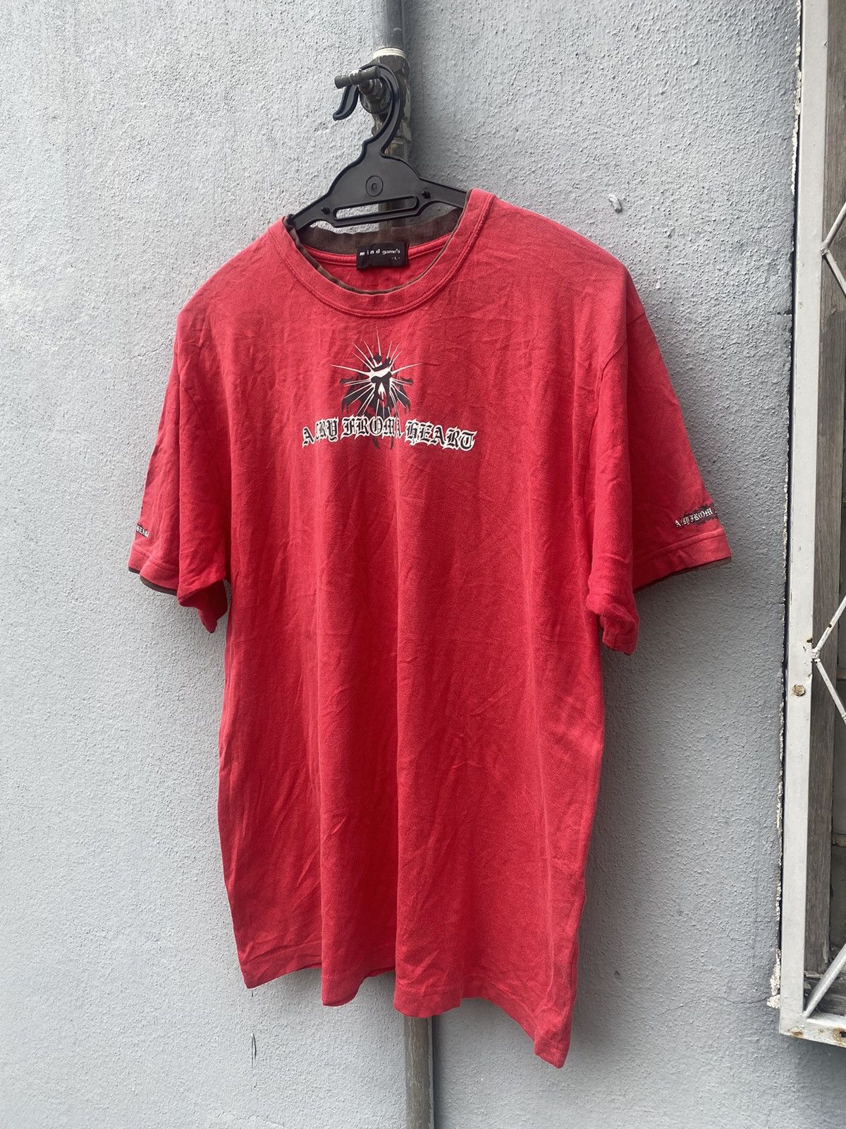 14th Addiction × Affliction × Japanese Brand Vintage y2k Mind Games Tribal Poem Double Layer Tshirt Size US L / EU 52-54 / 3 - 8 Thumbnail