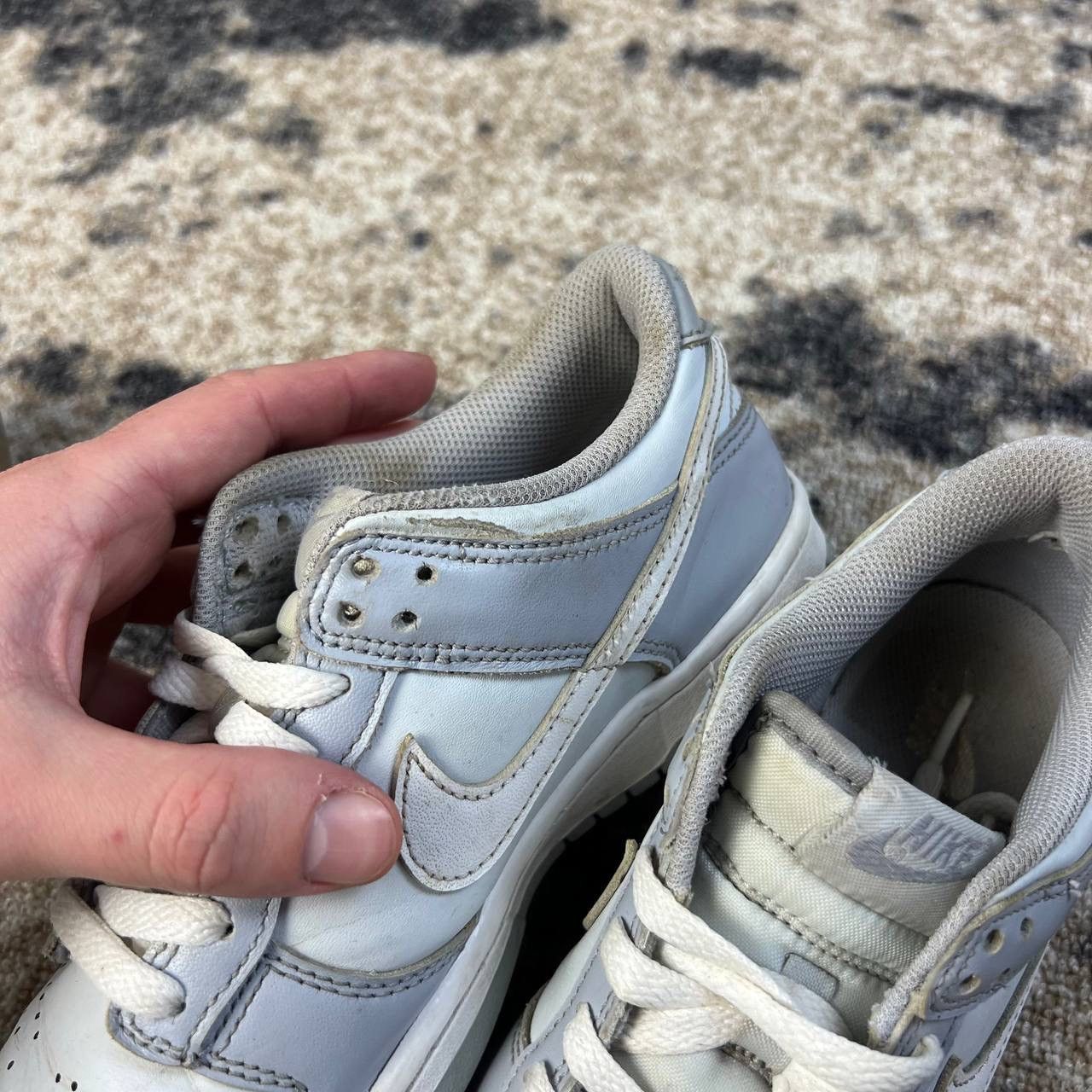Nike Nike Dunk Low Gray / White Low-Top Sneakers Size US 4.5 / IT 34.5 - 8 Thumbnail