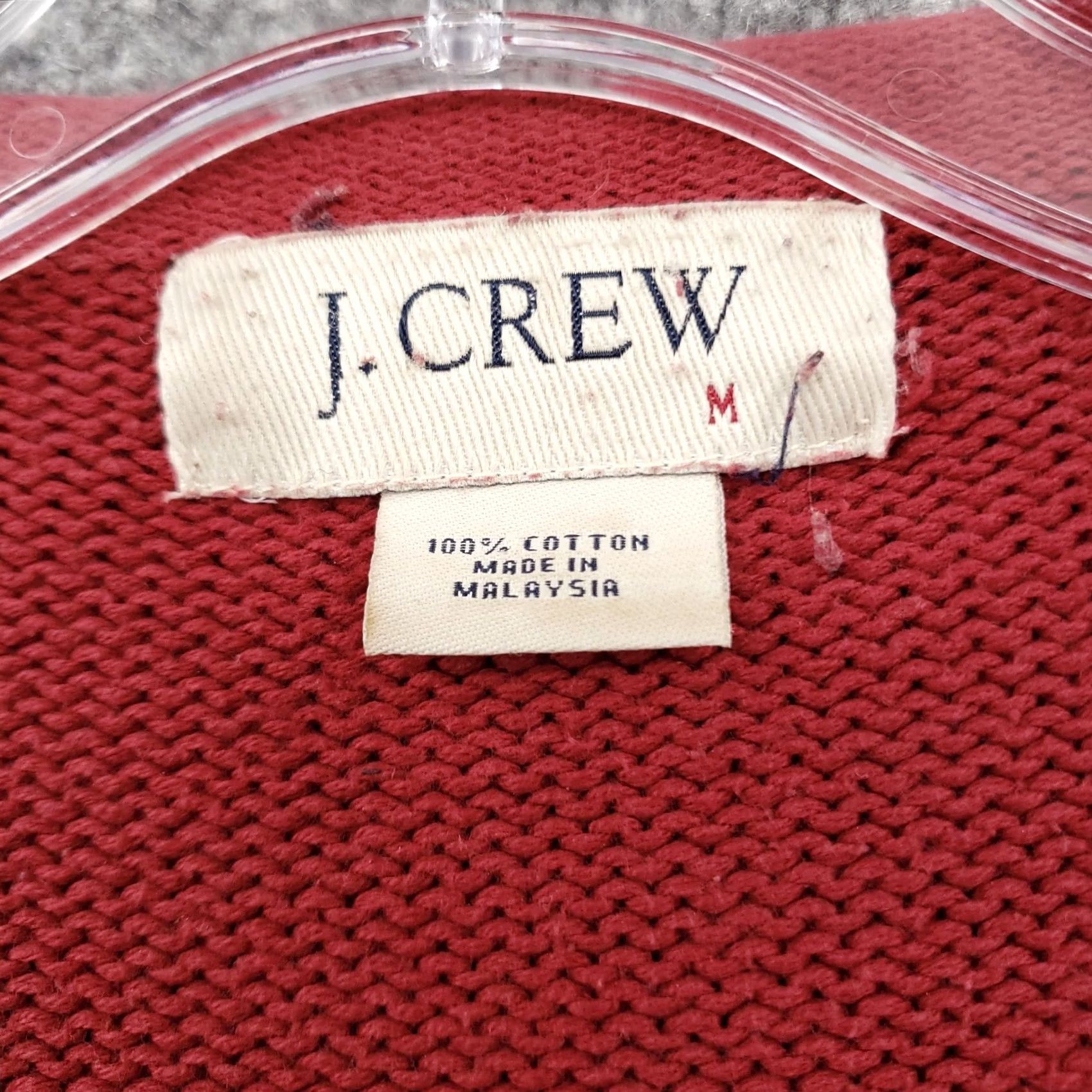 J.Crew VINTAGE J.CREW Sweater Mens M Red V-Neck Pullover Knit Cotton Long Sleeves Size US M / EU 48-50 / 2 - 3 Thumbnail