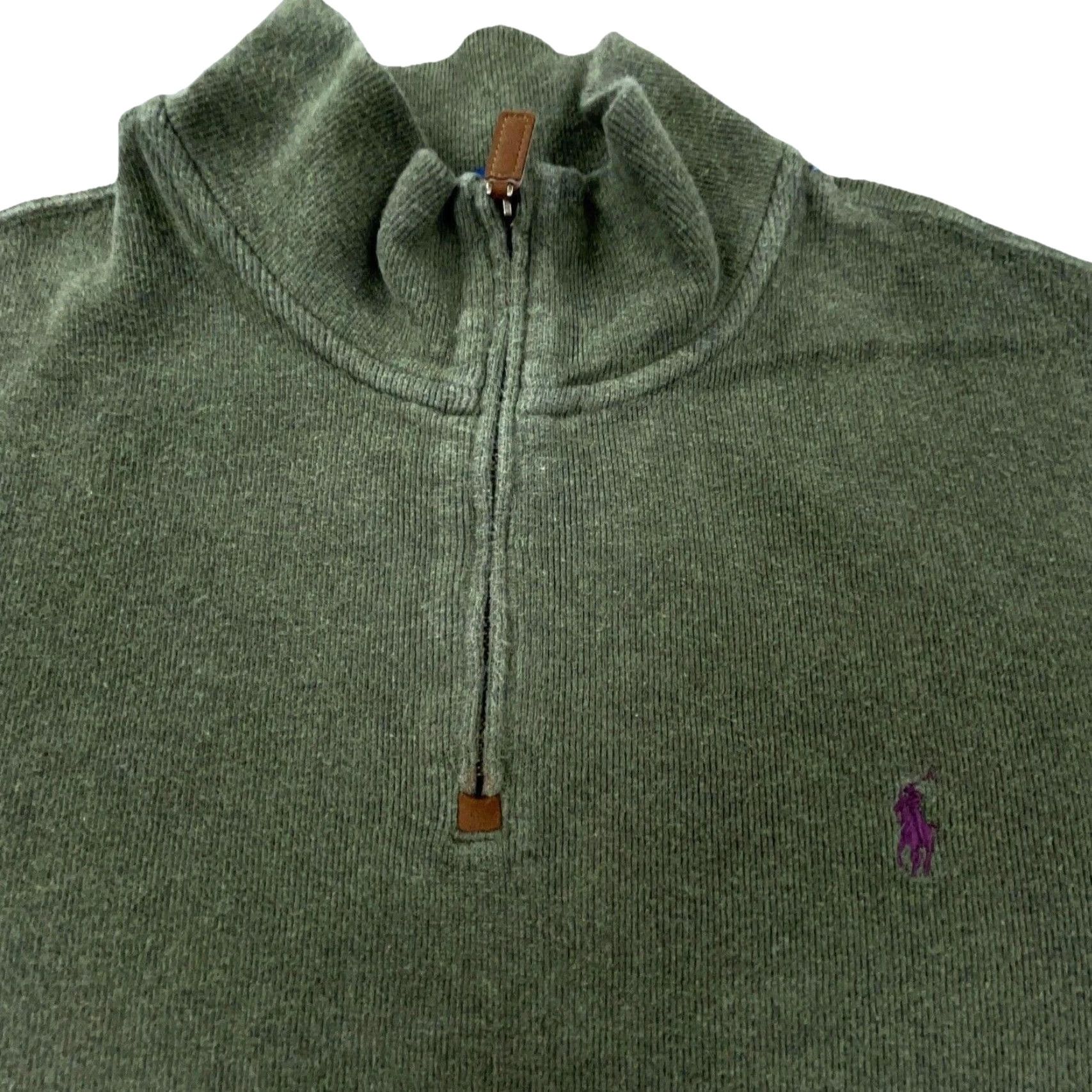 Polo Ralph Lauren Polo Ralph Lauren Sweater Men 2XL Green Purple Pullover Quarter Zip Zip Sweatshirt Mock Neck Size US XXL / EU 58 / 5 - 2 Thumbnail