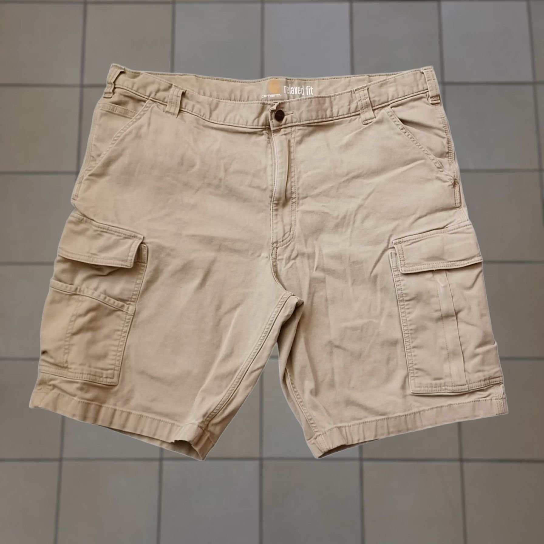 Carhartt Carhartt Cargo Shorts Mens 42 Beige Relaxed Fit Pockets Hiking Button Outdoor Cargo Shorts Beige Mens 42 Classic Outdoor Carhartt Cargo Shorts Size US 42 / EU 58 - 1 Thumbnail