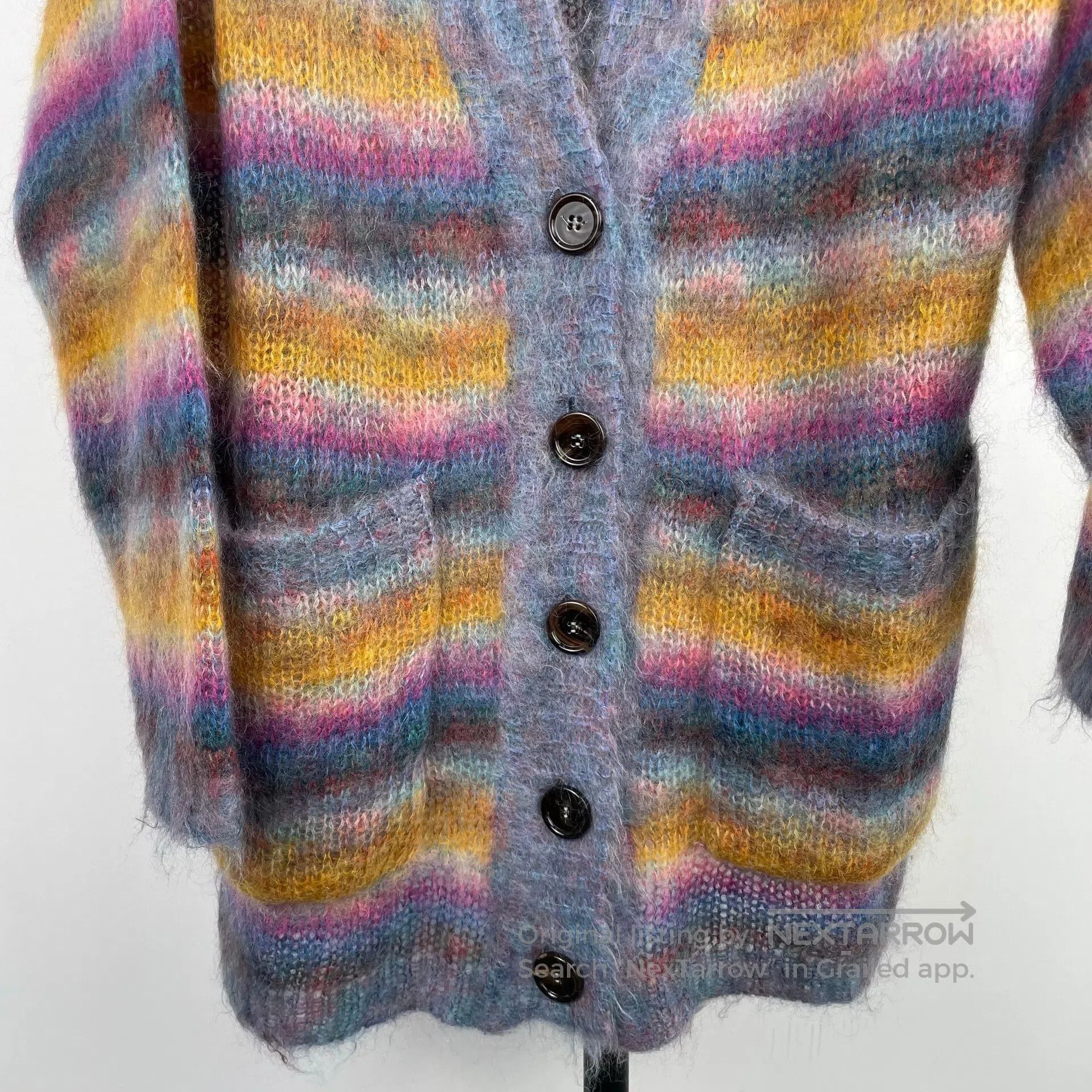chloma Chloe Mohair rainbow striped sweater cardigan jacket| Size US XS / EU 42 / 0 - 4 Thumbnail