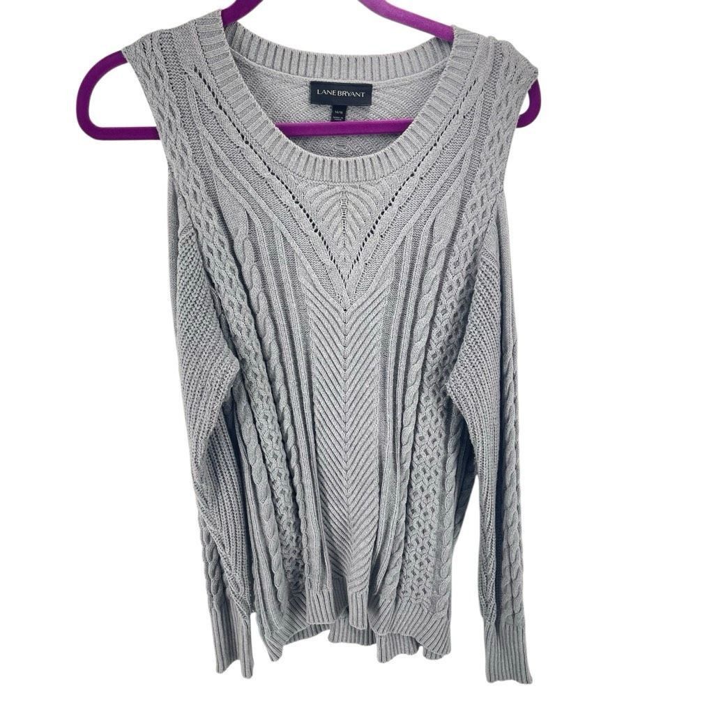 Other Lane Bryant Women's Cable Knit Cold Shoulder Pullover Sweate Size XL / US 12-14 / IT 48-50 - 3 Thumbnail