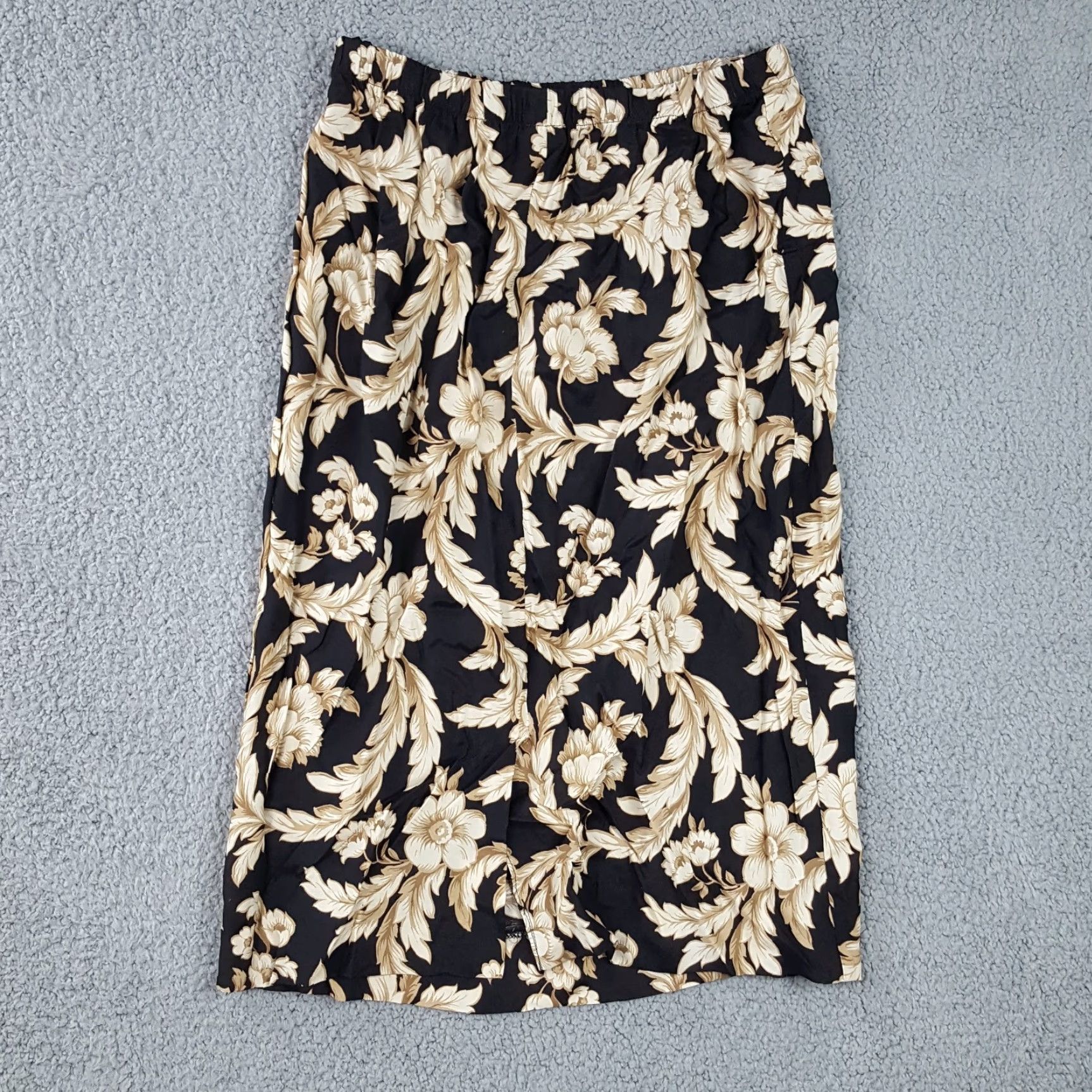 Vintage VINTAGE 80s Ricky Women's Skirt Midi Floral High Waisted All Seasons Size 10 Brown Purple Nature Size 32" / US 10 / IT 46 - 4 Thumbnail