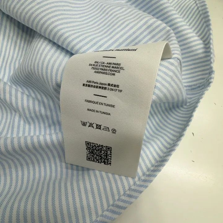 AMI AMIPARIS Striped Long Sleeve Shirt for Men and Women -2507 Size US XL / EU 56 / 4 - 3 Thumbnail