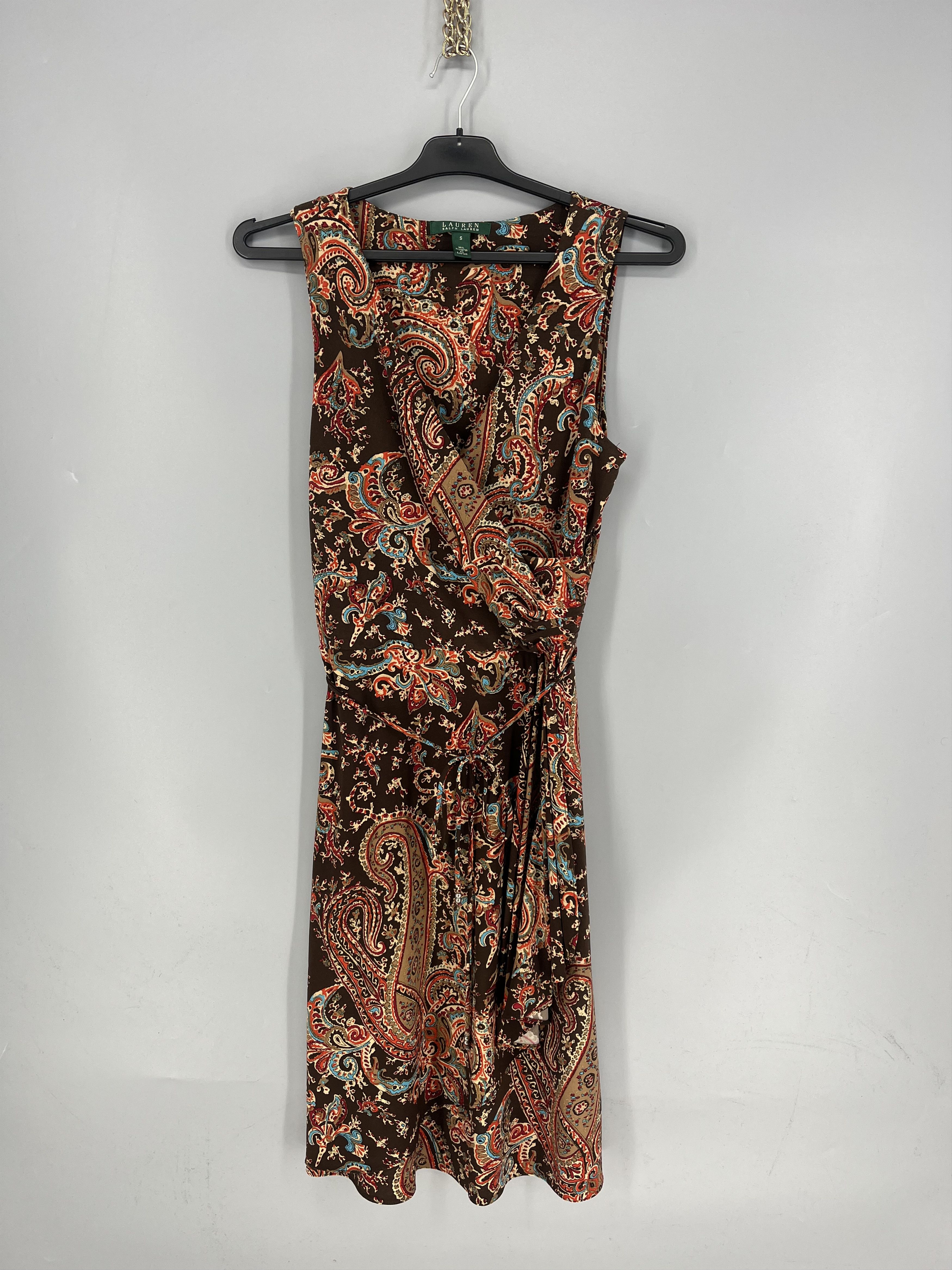 Polo Ralph Lauren Ralph Lauren Sleeveless Wrap Dress Womens S Brown Orange Size S / US 4 / IT 40 - 2 Thumbnail