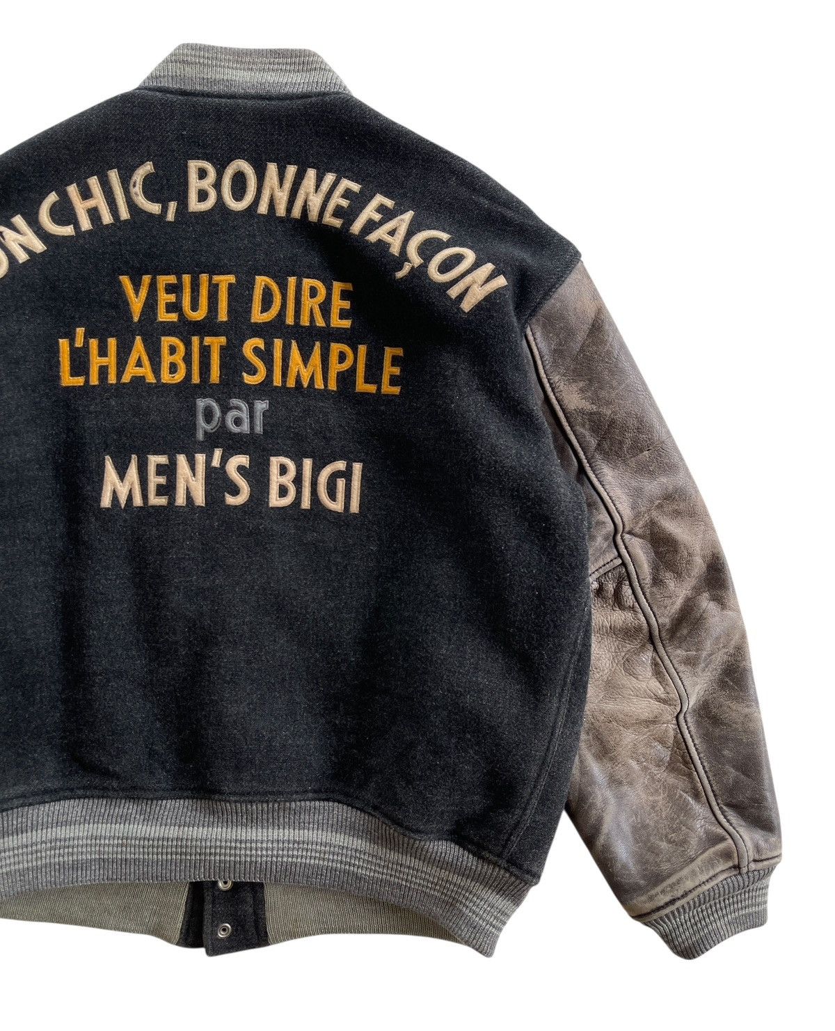 BIGI Mens Bigi Distressed Varsity Jacket Size US L / EU 52-54 / 3 - 11 Thumbnail