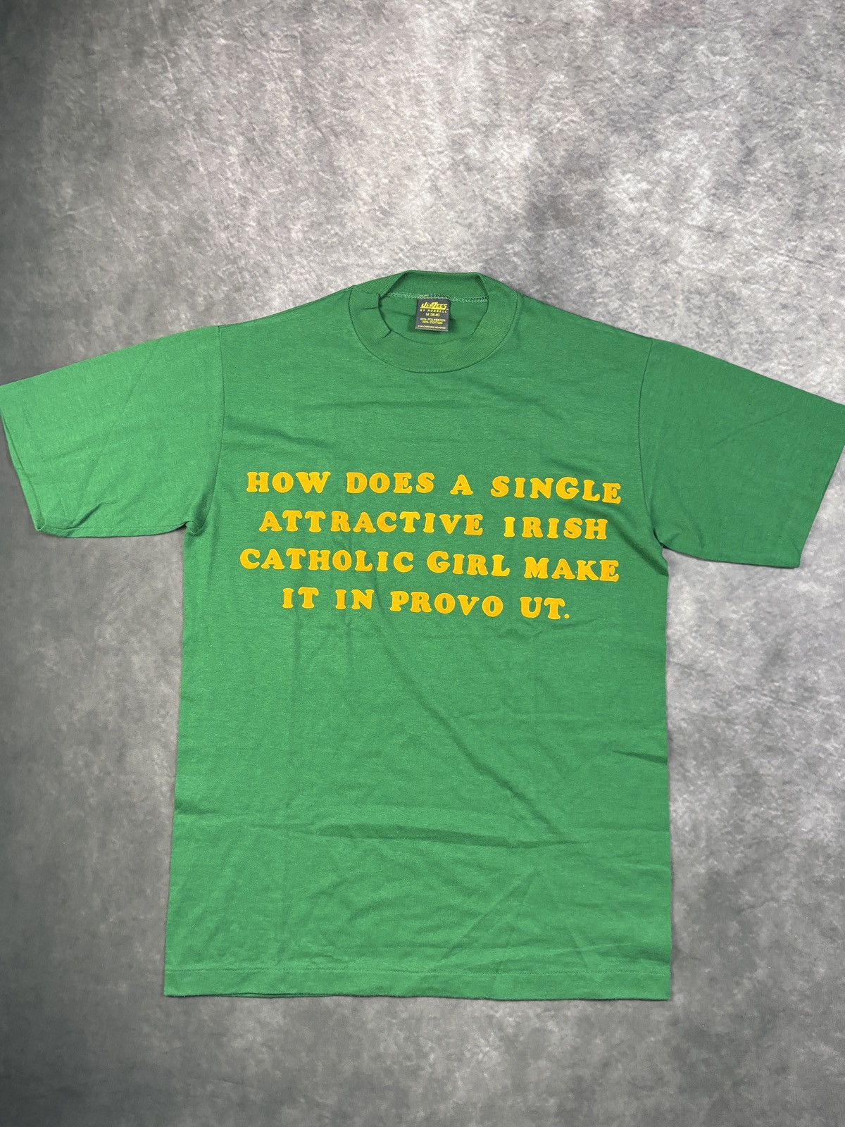 Vintage 1980s Irish Catholic Joke Tee True Vintage Felt Letter USA Size US M / EU 48-50 / 2 - 7 Thumbnail
