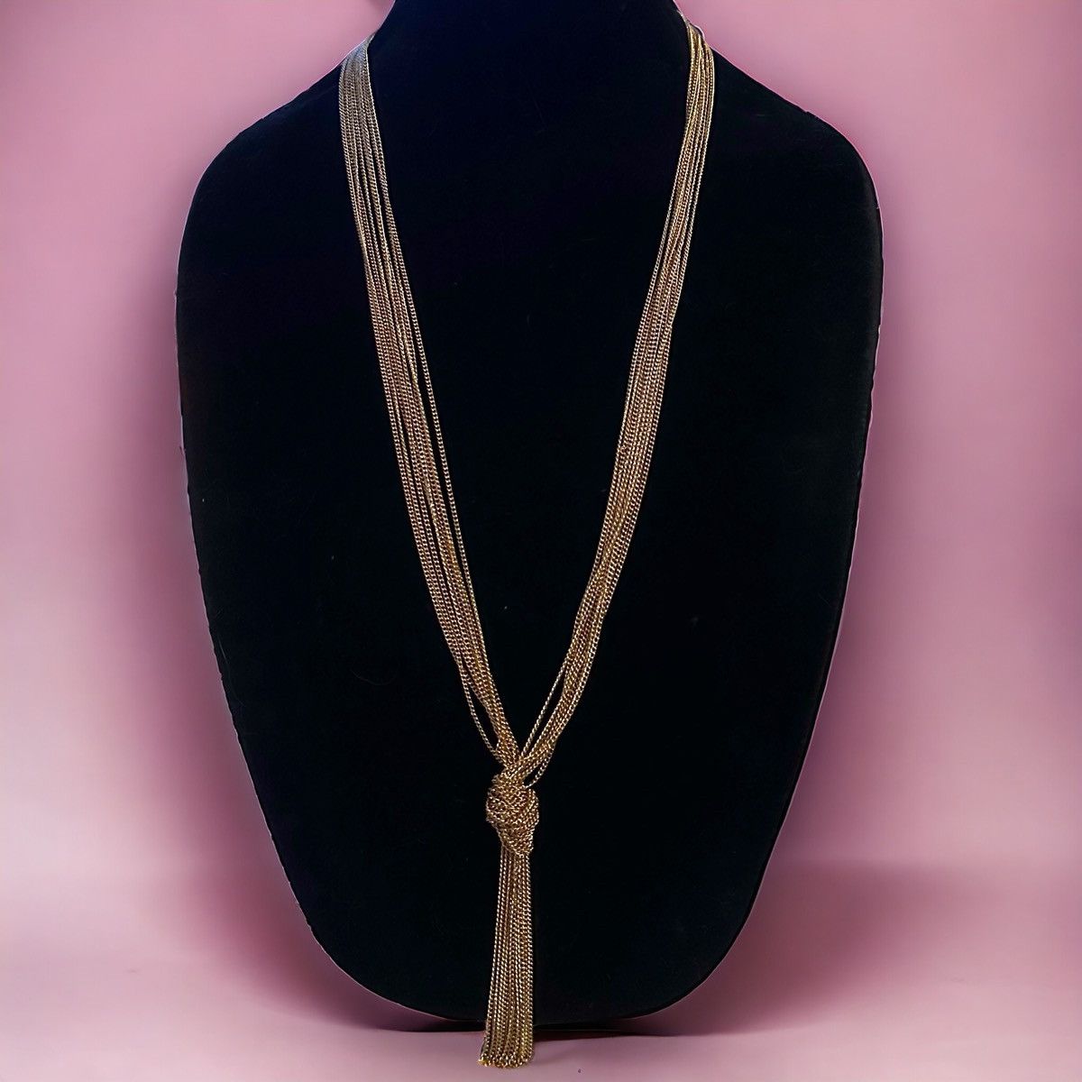 Other Long gold tone multi strand chain tassel necklace Size ONE SIZE - 1 Thumbnail