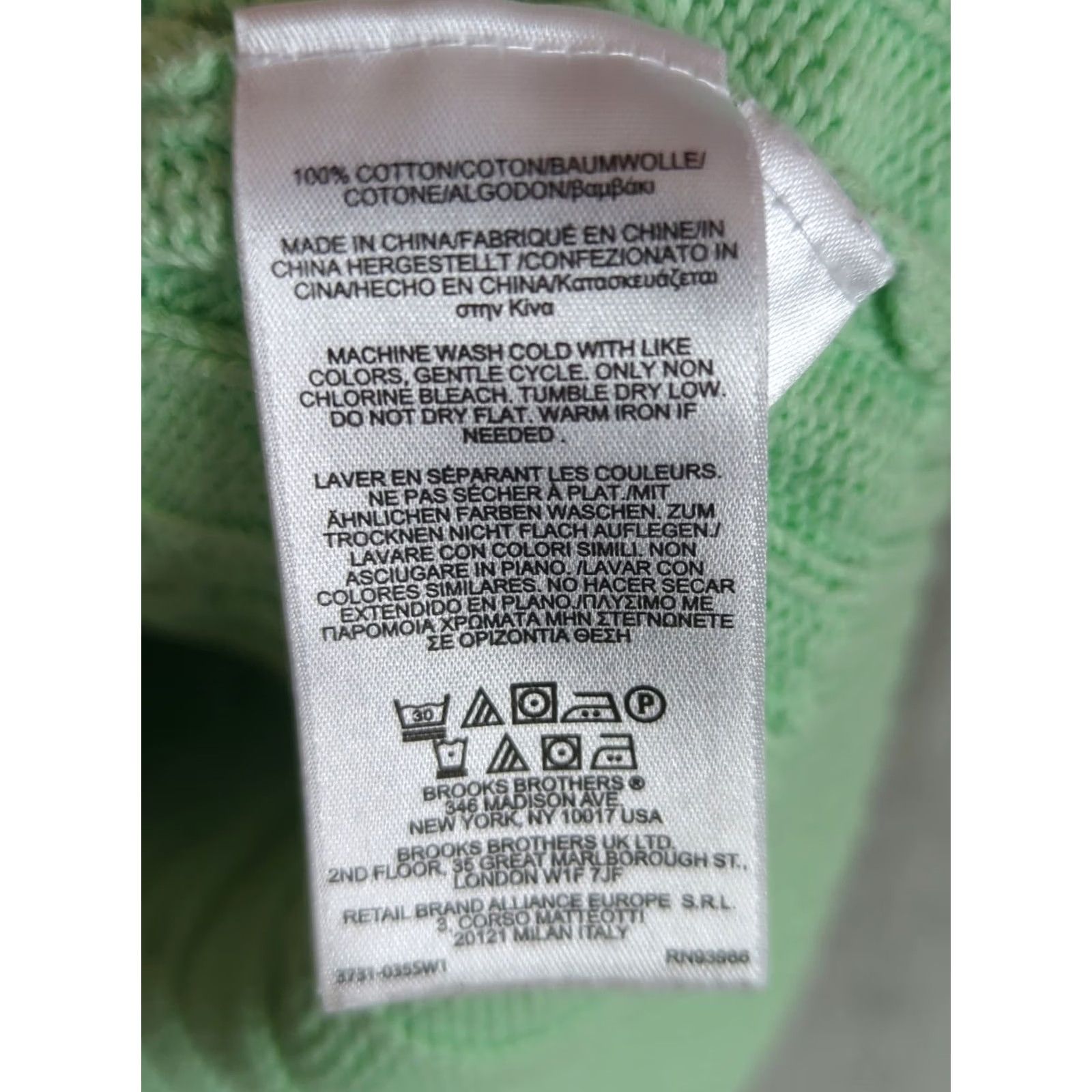 Brooks Brothers VINTAGE Brooks Brothers 346 Sweater Women's Crew Neck Cable Knit Cotton Lime Green Long Sleeve Pullover Embroidered Logo Classic Knit Size L / US 10 / IT 46 - 5 Thumbnail