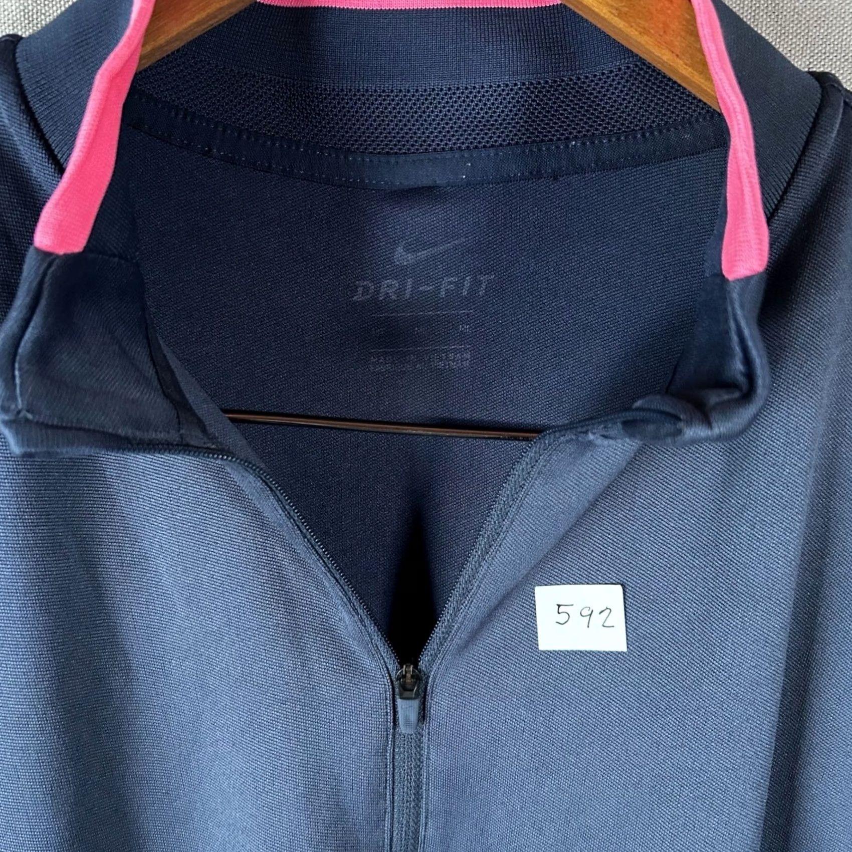 Nike Nike Dri-FIT Soccer Mens Medium MT Navy Blue Pink Quarter Zip Pullover Sweater Size US M / EU 48-50 / 2 - 2 Thumbnail