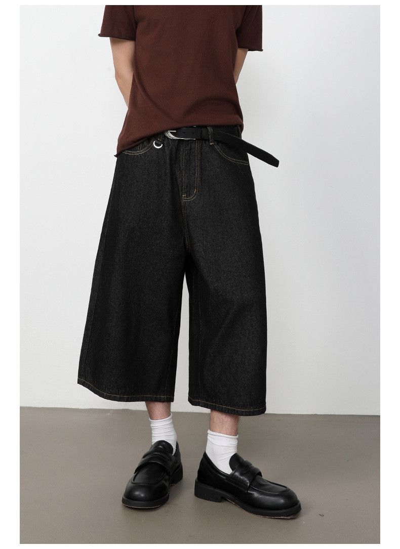Japanese Brand Men's American-Style Loose-Fit Wide-Leg Denim Shorts Size US 32 / EU 48 - 3 Thumbnail