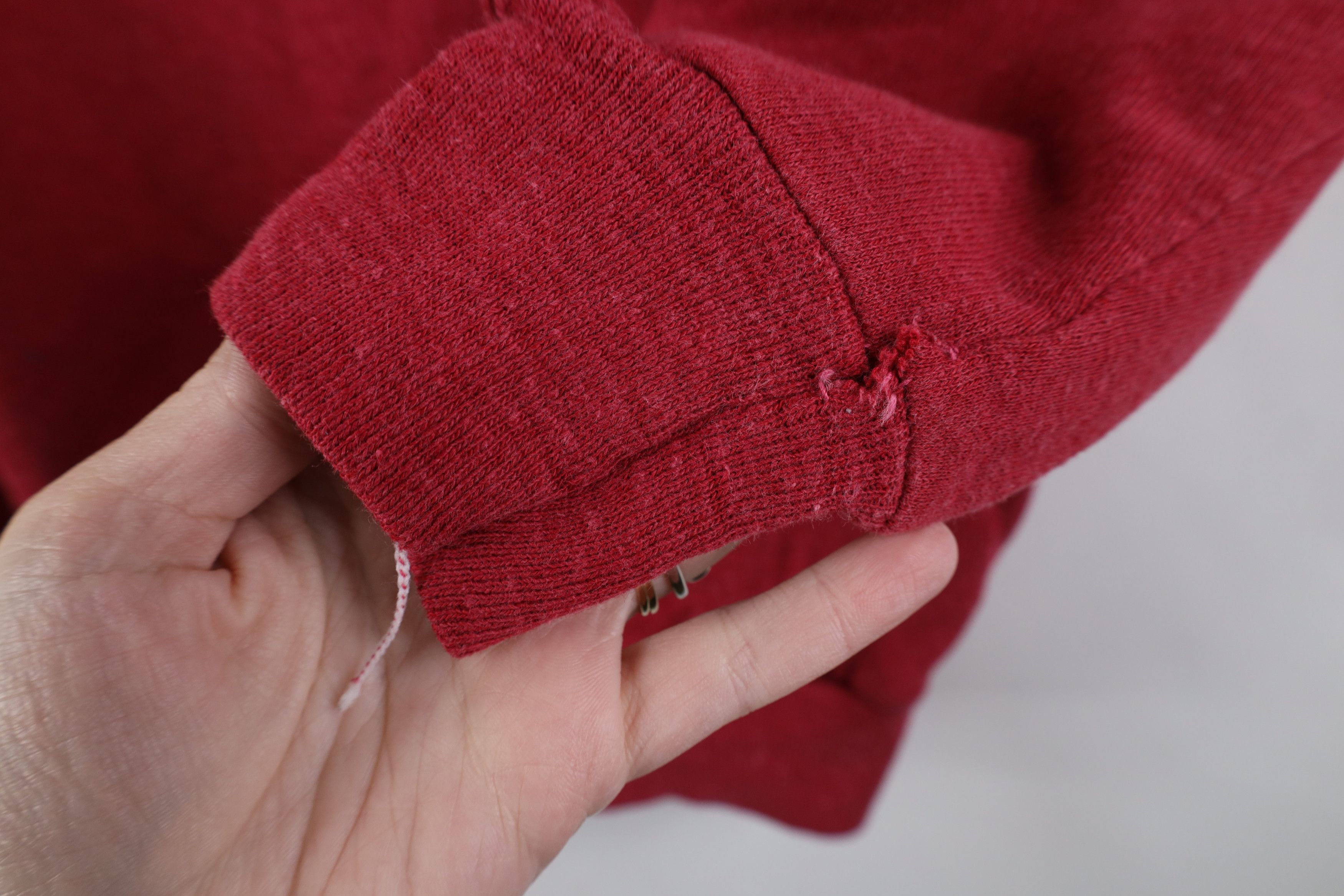 Vintage Vintage 70s Streetwear Raglan Crewneck Sweatshirt Red USA Size L / US 10 / IT 46 - 4 Thumbnail