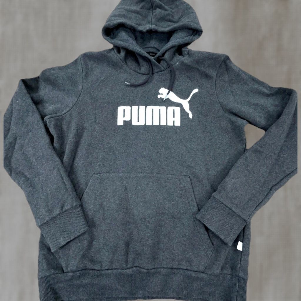 Puma Puma Hoodie Women Large Gray White Sweatshirt Sweater Spell Out Pull Over Ladies Size L / US 10 / IT 46 - 1 Thumbnail