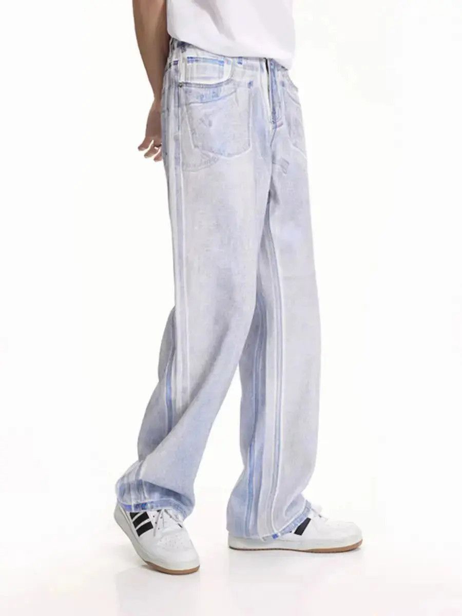 Japanese Brand Colourful Hot Blue Jeans Versatile Straight Leg Jeans Size US 30 / EU 46 - 5 Thumbnail