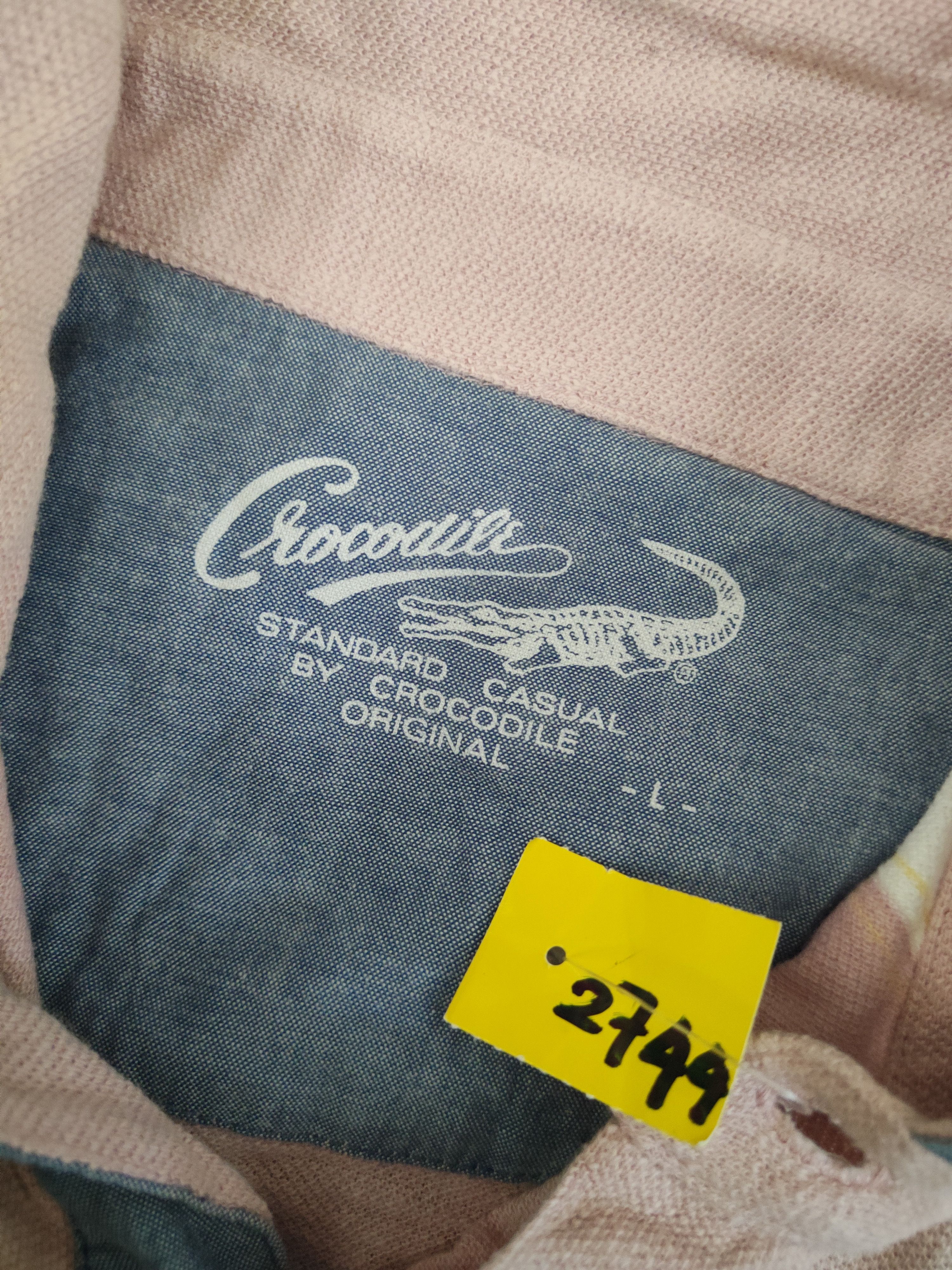 Vintage DL Crocodile Pink Green Stripe Polos #2744 Size US L / EU 52-54 / 3 - 13 Thumbnail