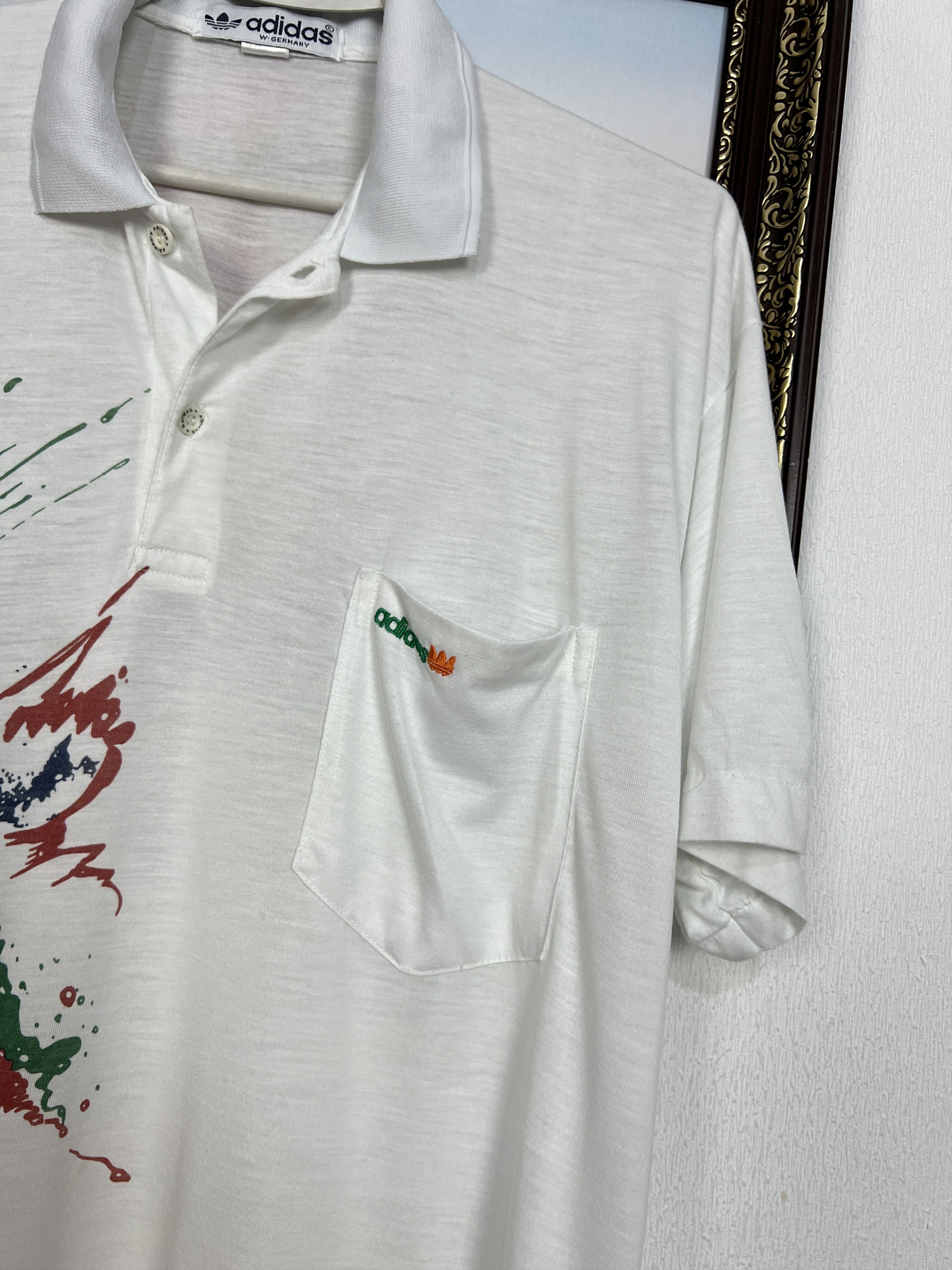 Adidas Vintage 80's Edberg Lendl Agassi Tennis Polo Shirt Jersey Size US L / EU 52-54 / 3 - 4 Thumbnail
