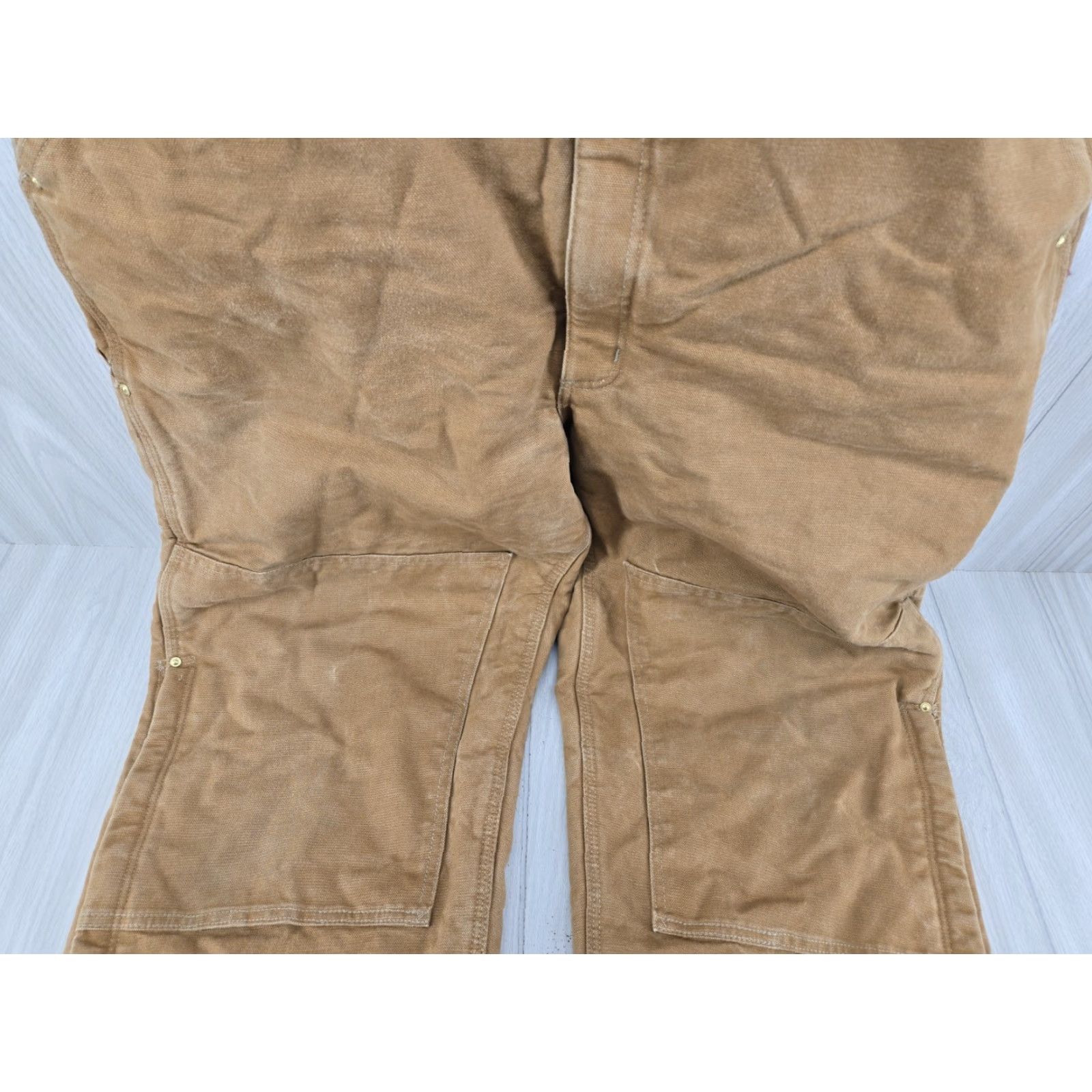 Carhartt VINTAGE Carhartt R02 Bib Overalls Mens Brown Duck Insulated Double Knee Work 44x30 Men Winter Size US 44 / EU 60 - 6 Thumbnail