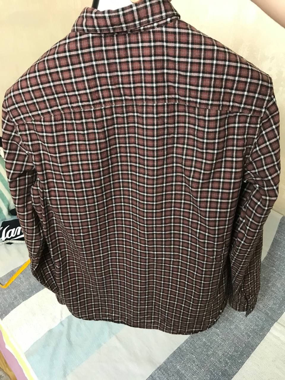 Allsaints 🔥 AllSaints Olney Maroon Check Cotton Wool LS Shirt Button Size US M / EU 48-50 / 2 - 9 Thumbnail