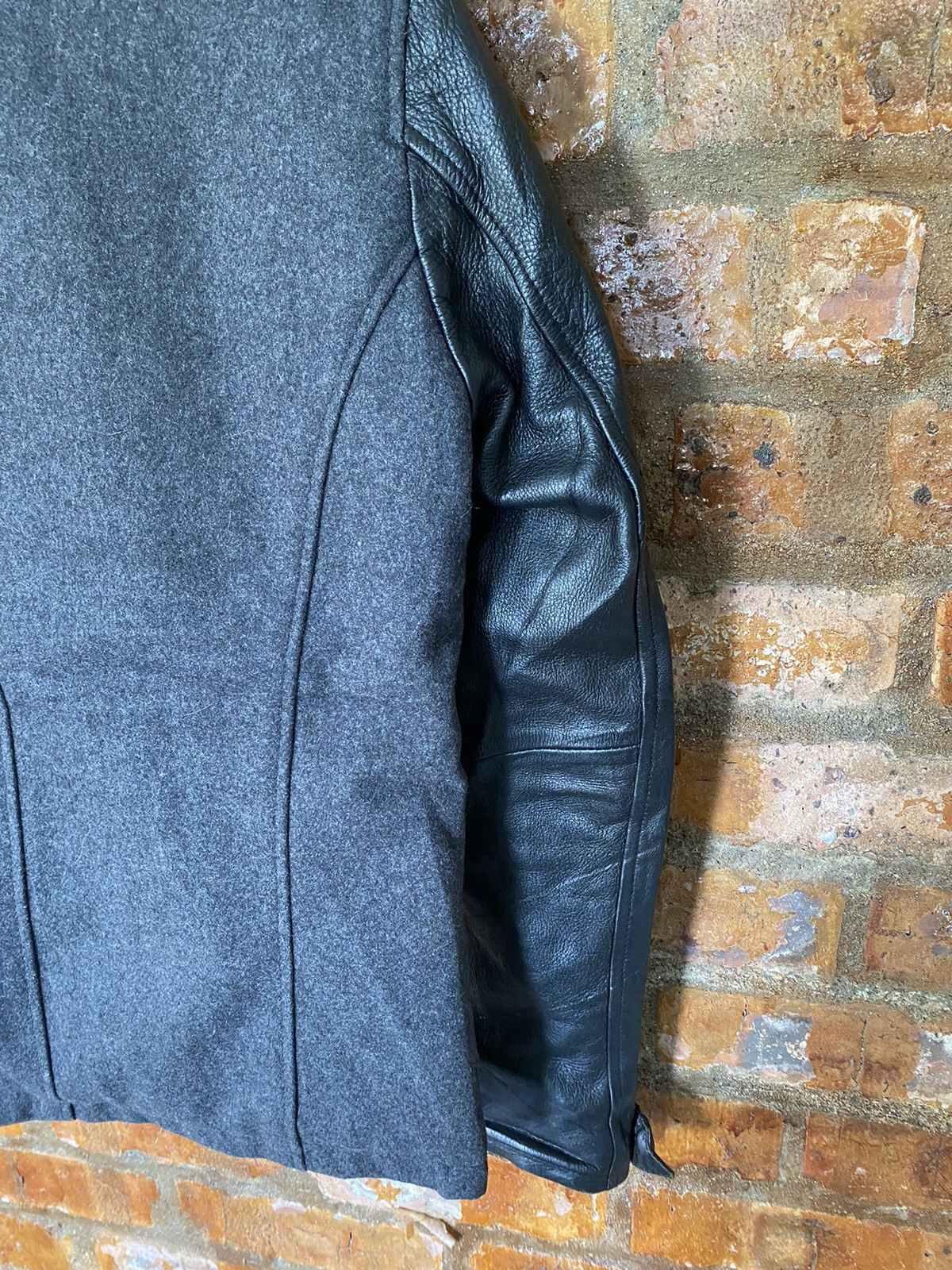 Tete Homme 🔥2000s Tete Homme Leather sleeve varsity wool jacket Size US L / EU 52-54 / 3 - 14 Thumbnail