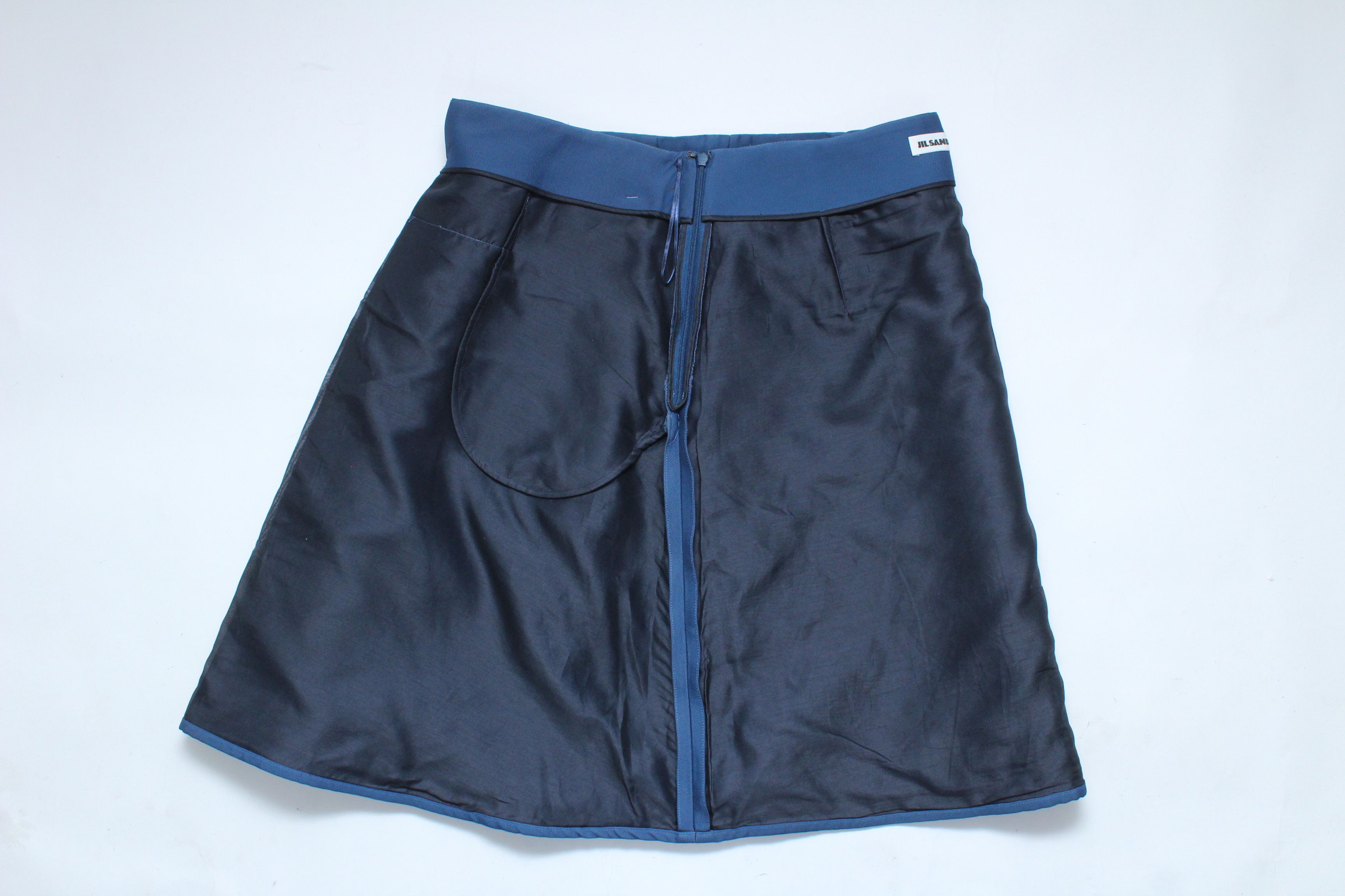 Jil Sander Jil Sander 2015 Silk Blend Wrap Mini Skirt Blue IT 38 Size 26" / US 2 / IT 38 - 7 Thumbnail