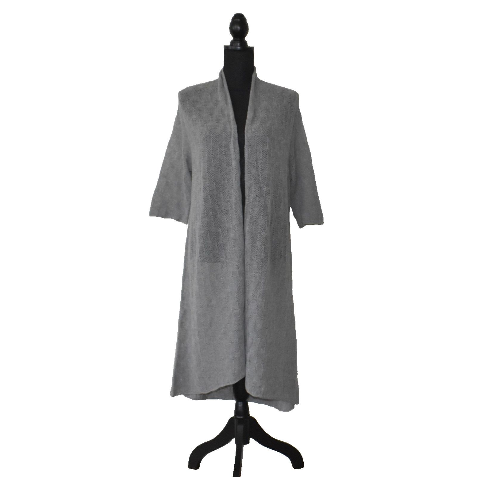 Eileen Fisher EILEEN FISHER Wool Knit Open Front Long Cardigan Sweater L Size L / US 10 / IT 46 - 1 Thumbnail