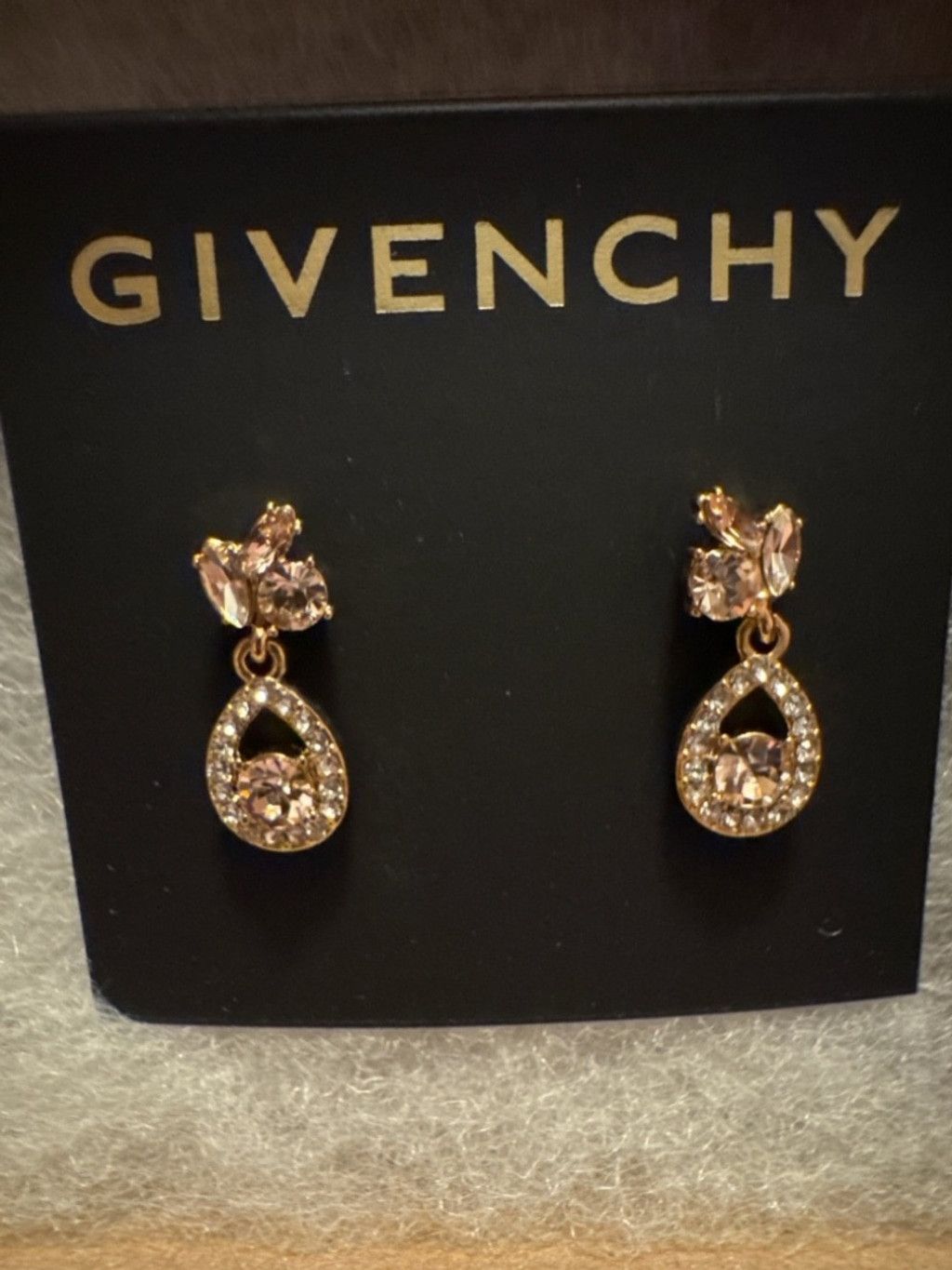 Givenchy Givenchy Crystal Teardrop Gold Tone Drop Earrings NWT Size ONE SIZE - 2 Thumbnail