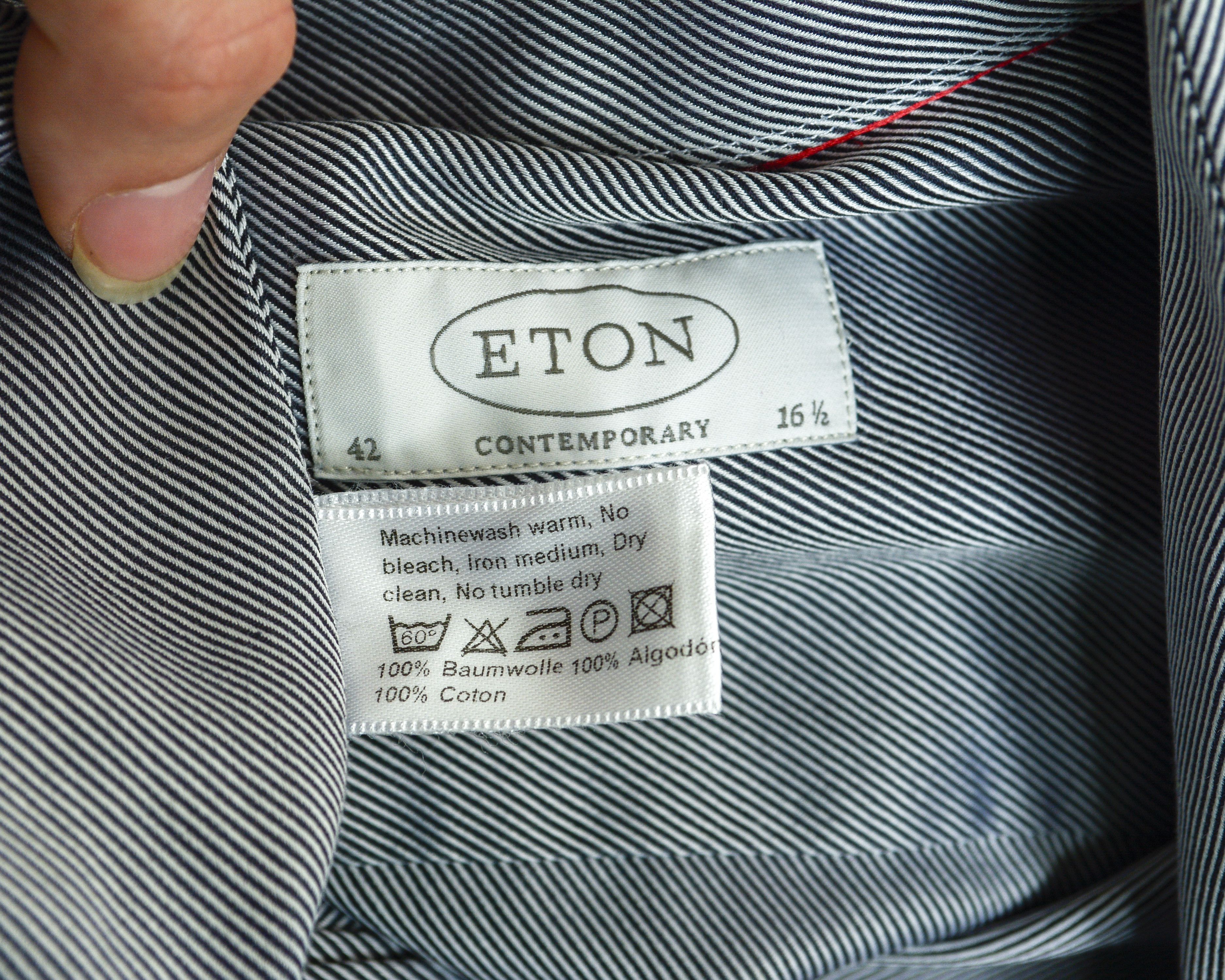 Eton 16 1/2" Size 42 Contemporary Fit Long Sleeved Formal Shirt Size 42R - 5 Thumbnail