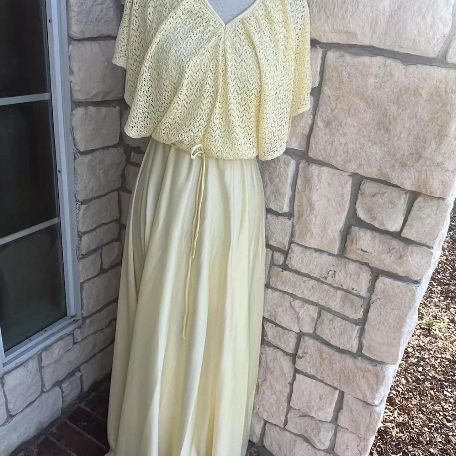 Other Cream yellow maxi drest #boho #cottagecore vintage small Size S / US 4 / IT 40 - 1 Thumbnail