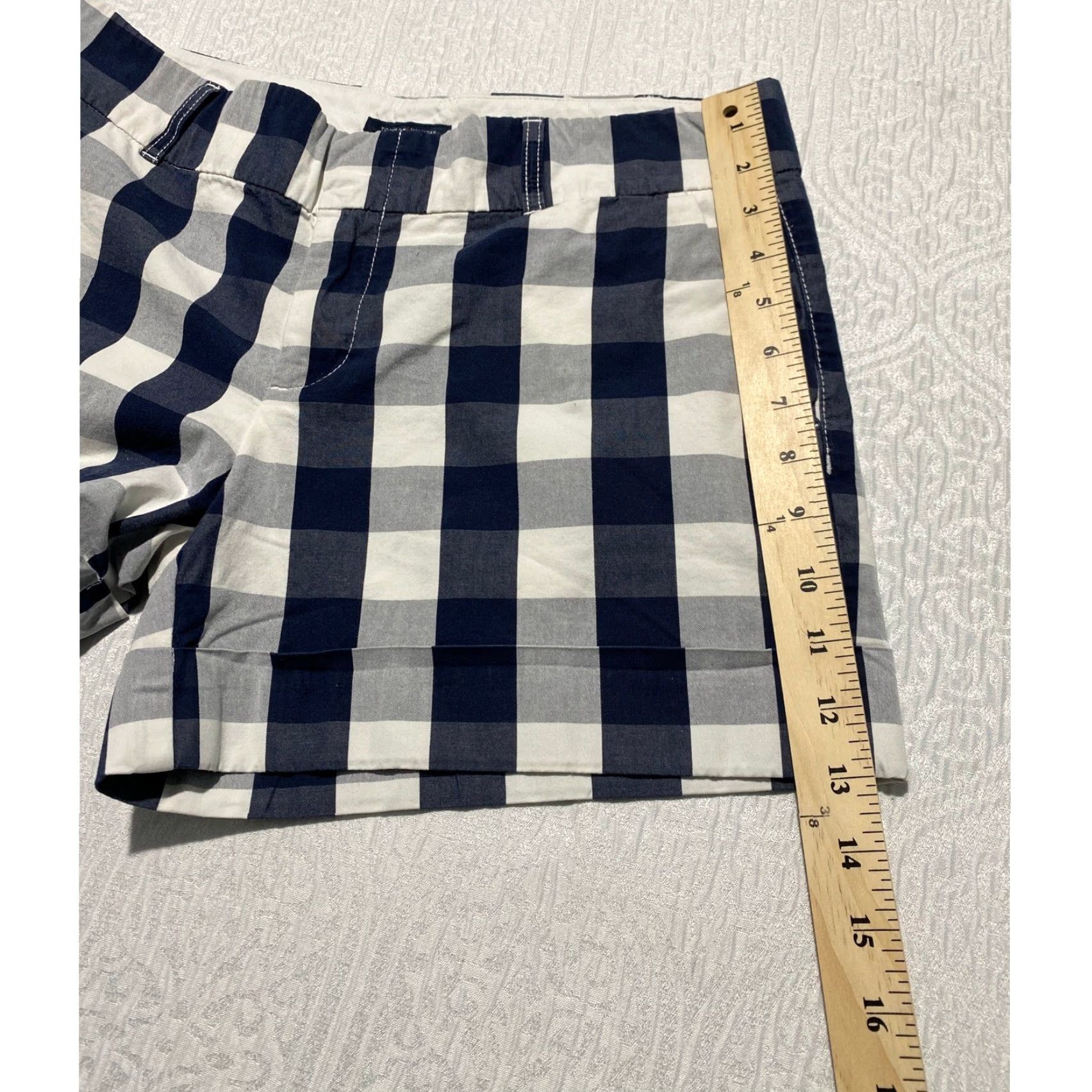 Tommy Hilfiger Tommy Hilfiger Womens Chino Shorts Navy Blue White Gingham Check 8 Cuffed Shirt/Shorts Size 30" / US 8 / IT 44 - 6 Thumbnail