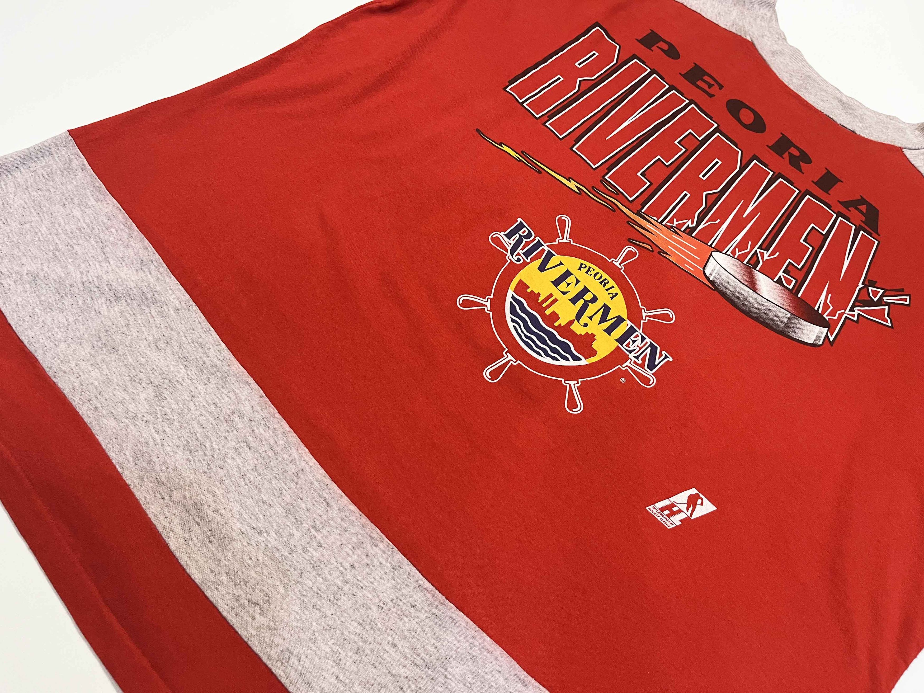 Vintage Vintage Artex Sportswear IHL Peoria Rivermen Hockey T-Shirt Size US XL / EU 56 / 4 - 6 Thumbnail